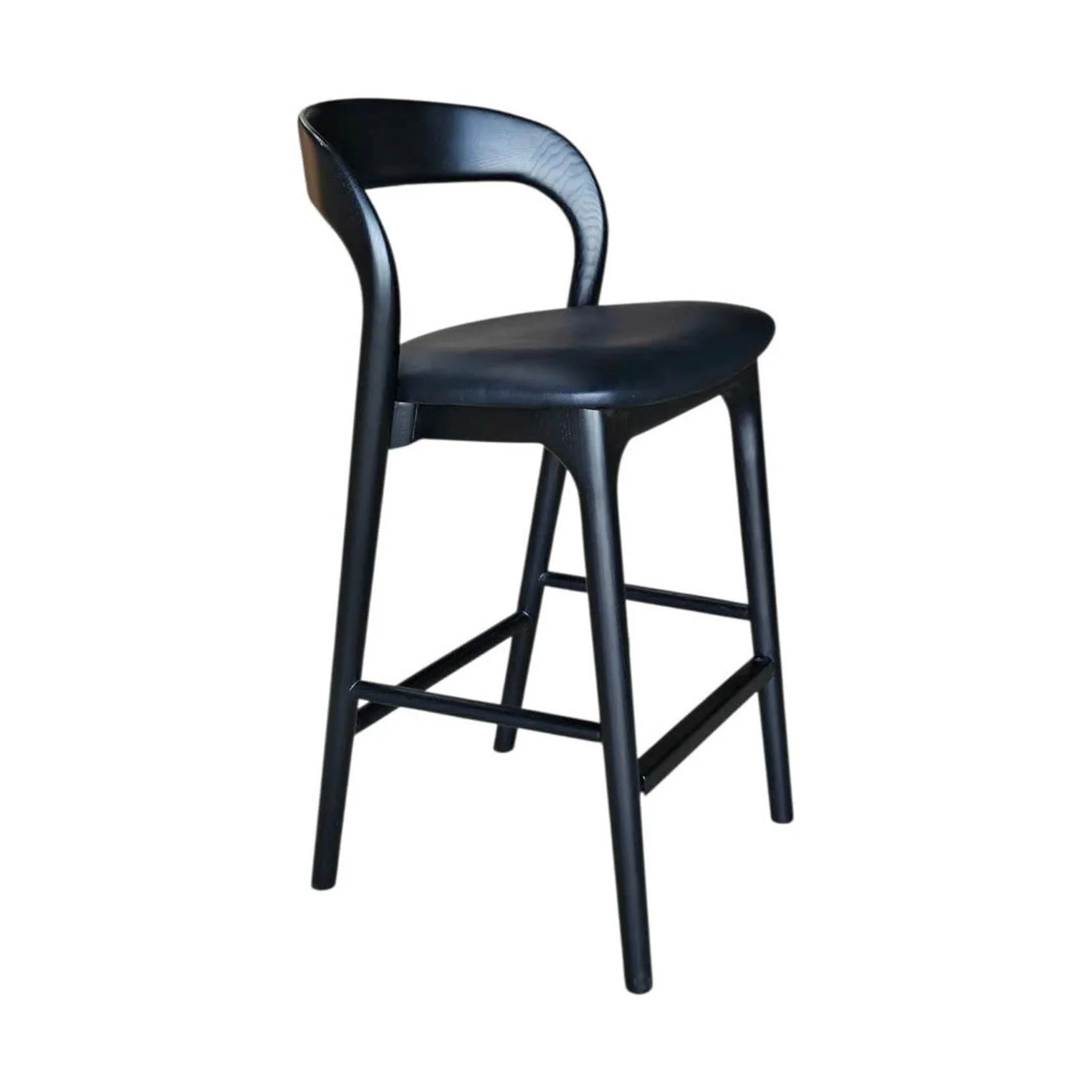 Faylen Counter Stool - Black w/ PU Seat - Image 7