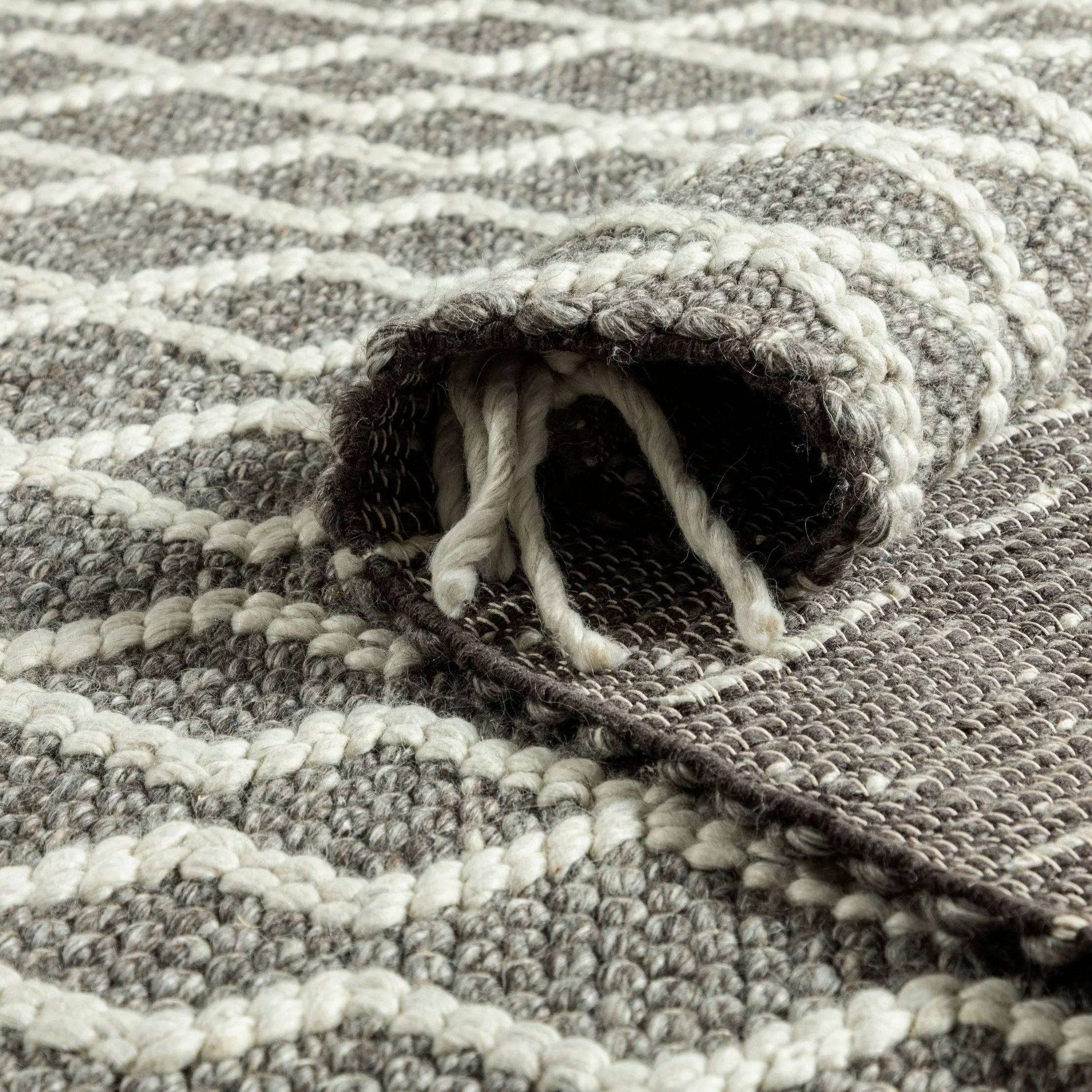 Fintona Hand Woven Rug Cream/Mocha - Image 10