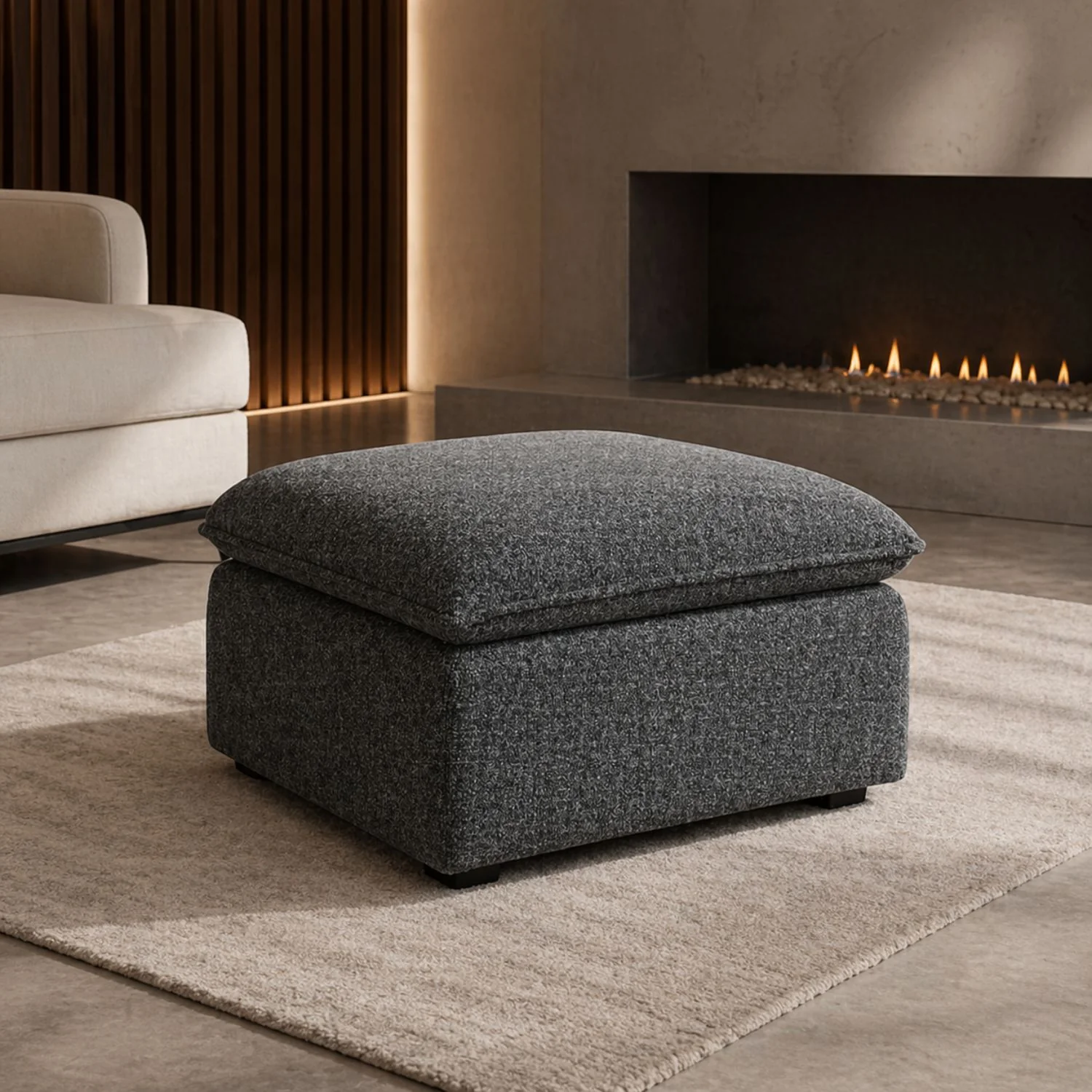 Marliss Ottoman - Vinci Ash - Image 2
