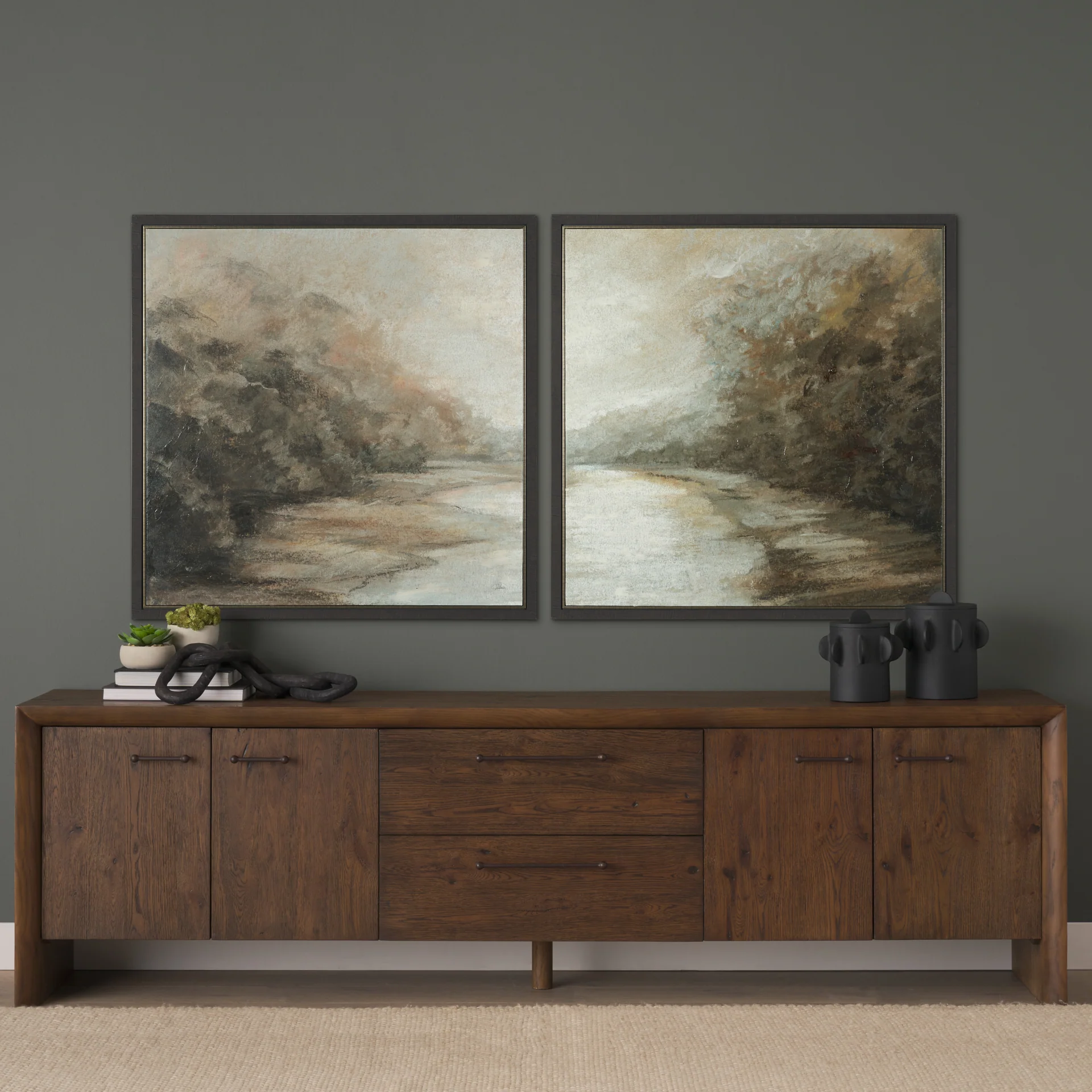 Forest Edge Hand-Embellished Textured Framed Canvas Artwork - Image 2