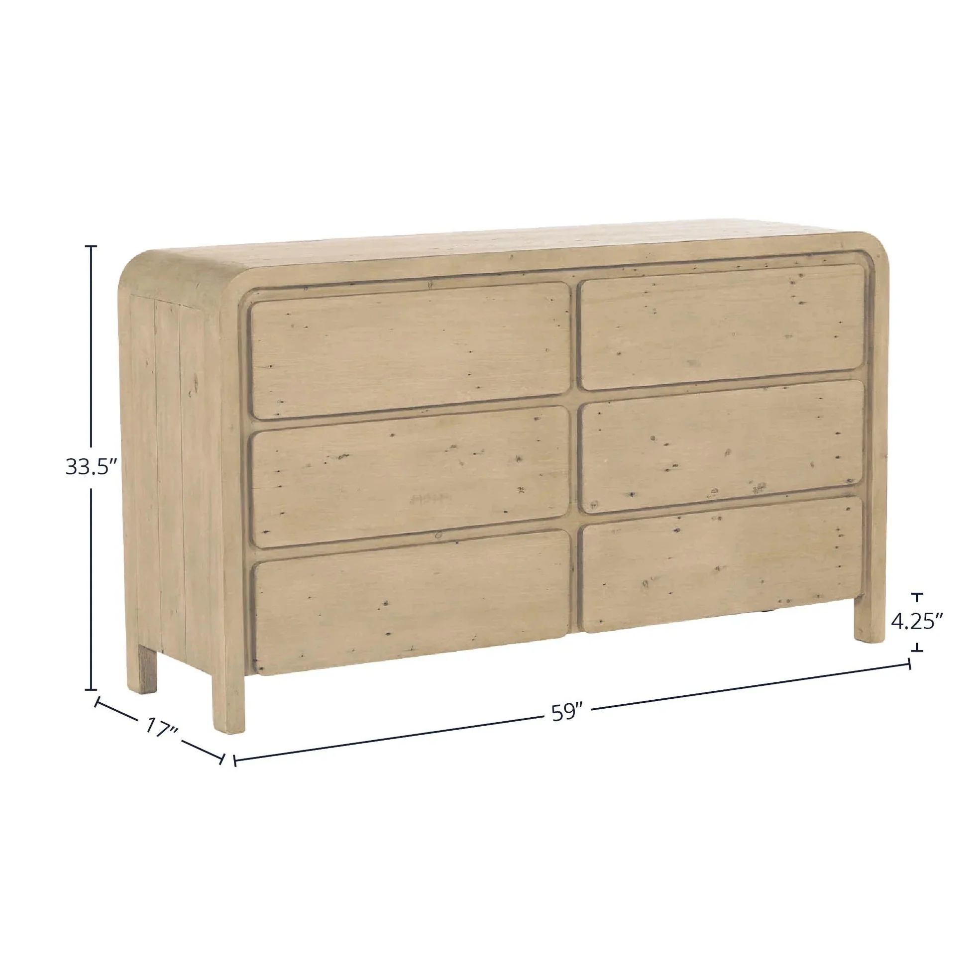 Fremont 6 Drawer Dresser - Scrubbed Teak - Image 8