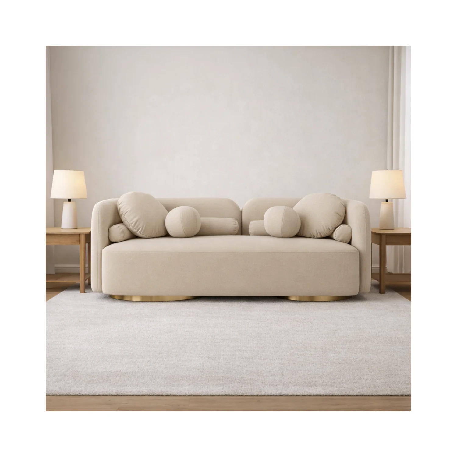 Freya Premium Mohair Fabric Sofa - Image 4