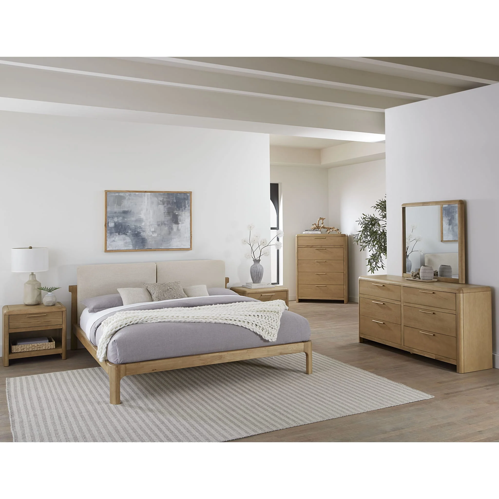 Furano Five Drawer Ash Wood Chest in Ginger - Image 4