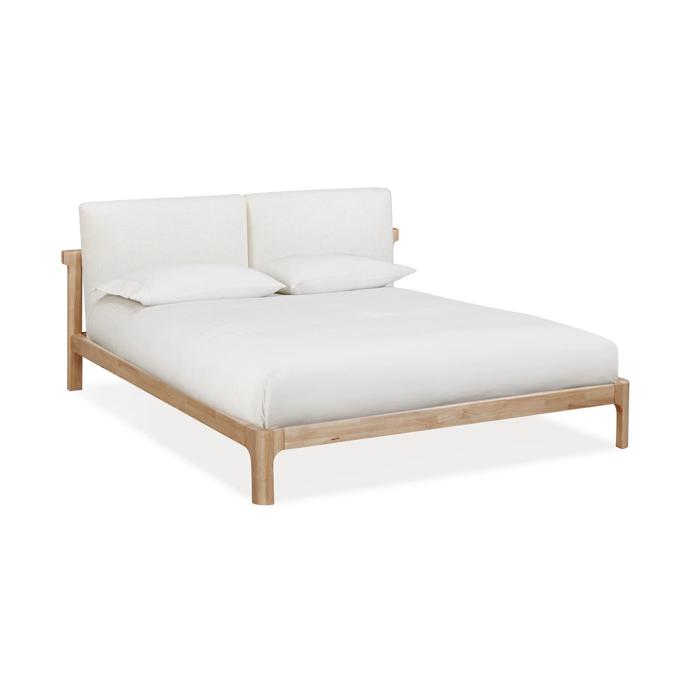 Furano Upholstered Two Cushion Platform Bed in Ginger and Natural Linen - Image 2