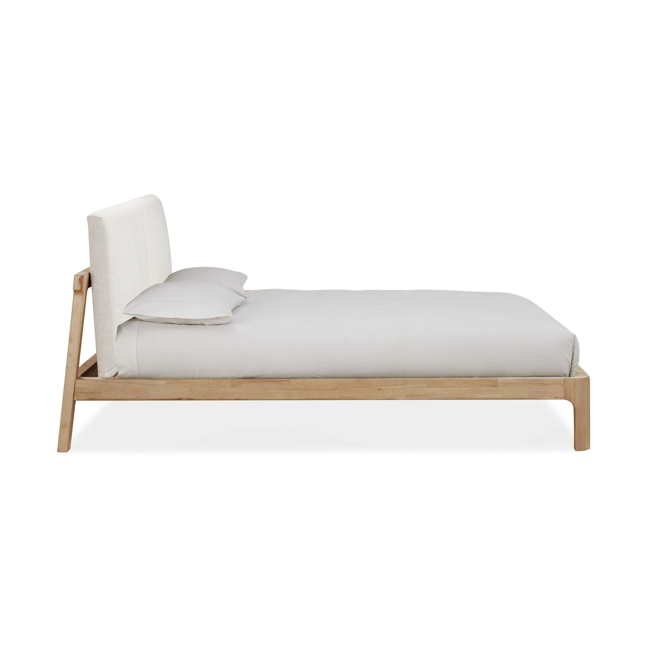 Furano Upholstered Two Cushion Platform Bed in Ginger and Natural Linen - Image 3