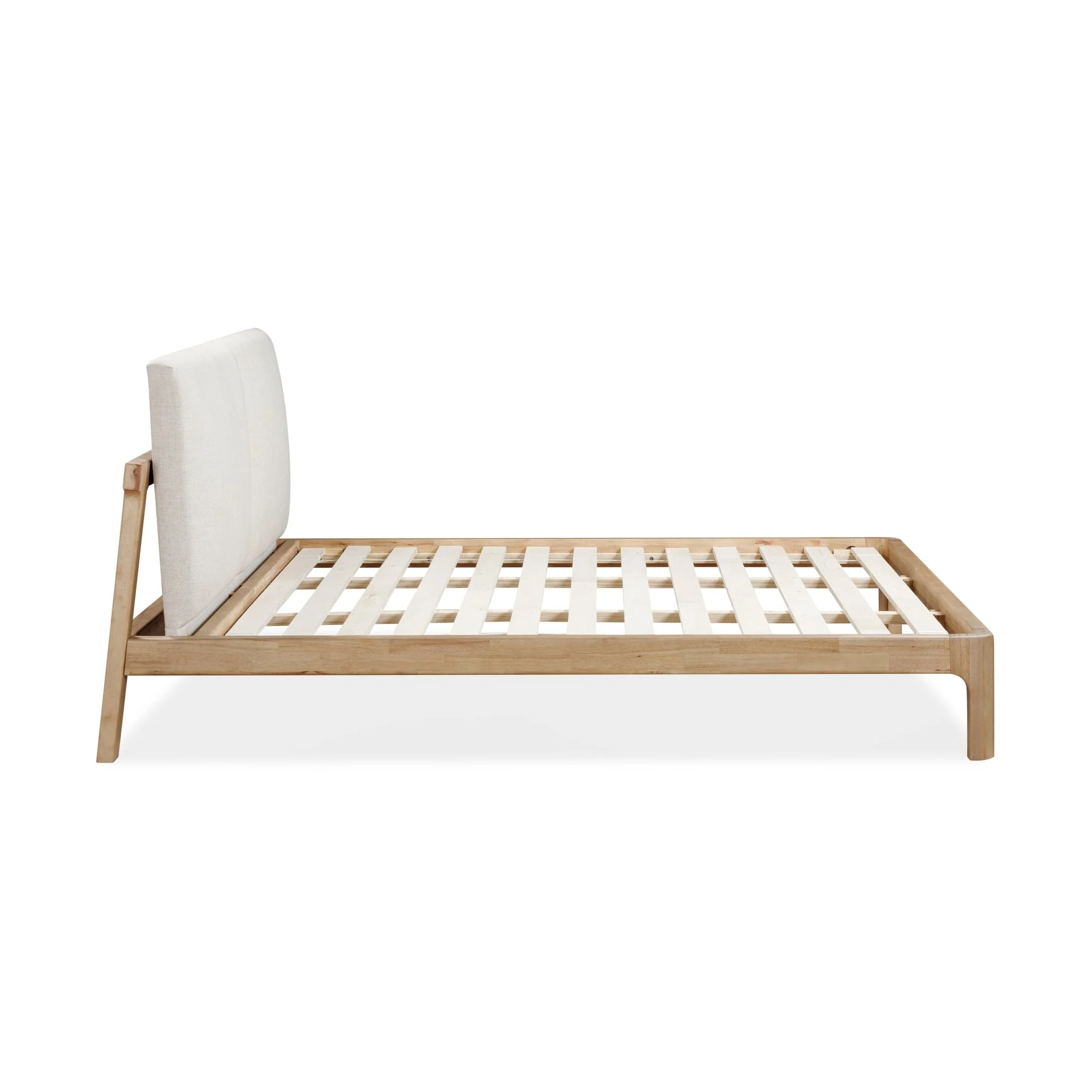 Furano Upholstered Two Cushion Platform Bed in Ginger and Natural Linen - Image 6