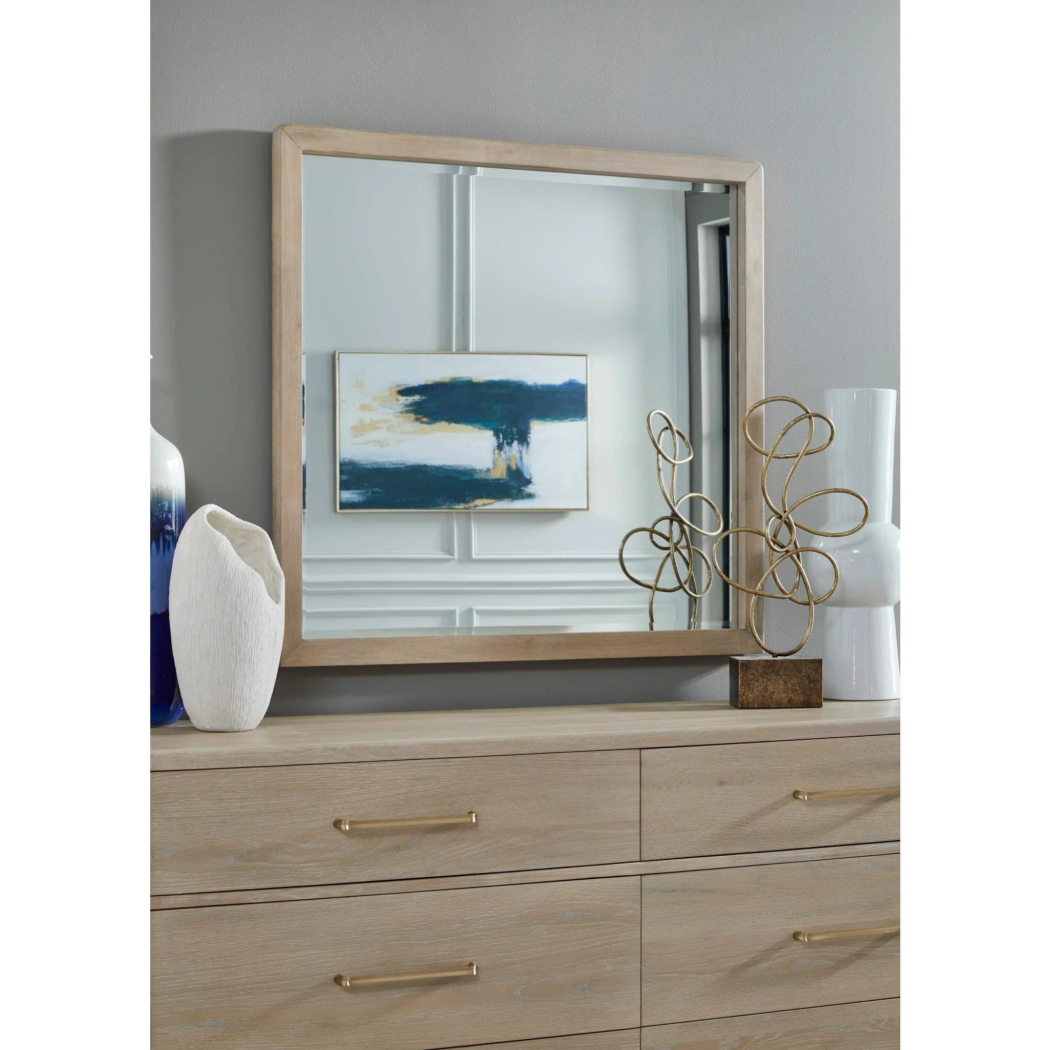 Gardenia Beveled Glass Wall or Dresser Mirror in Chai - Image 5