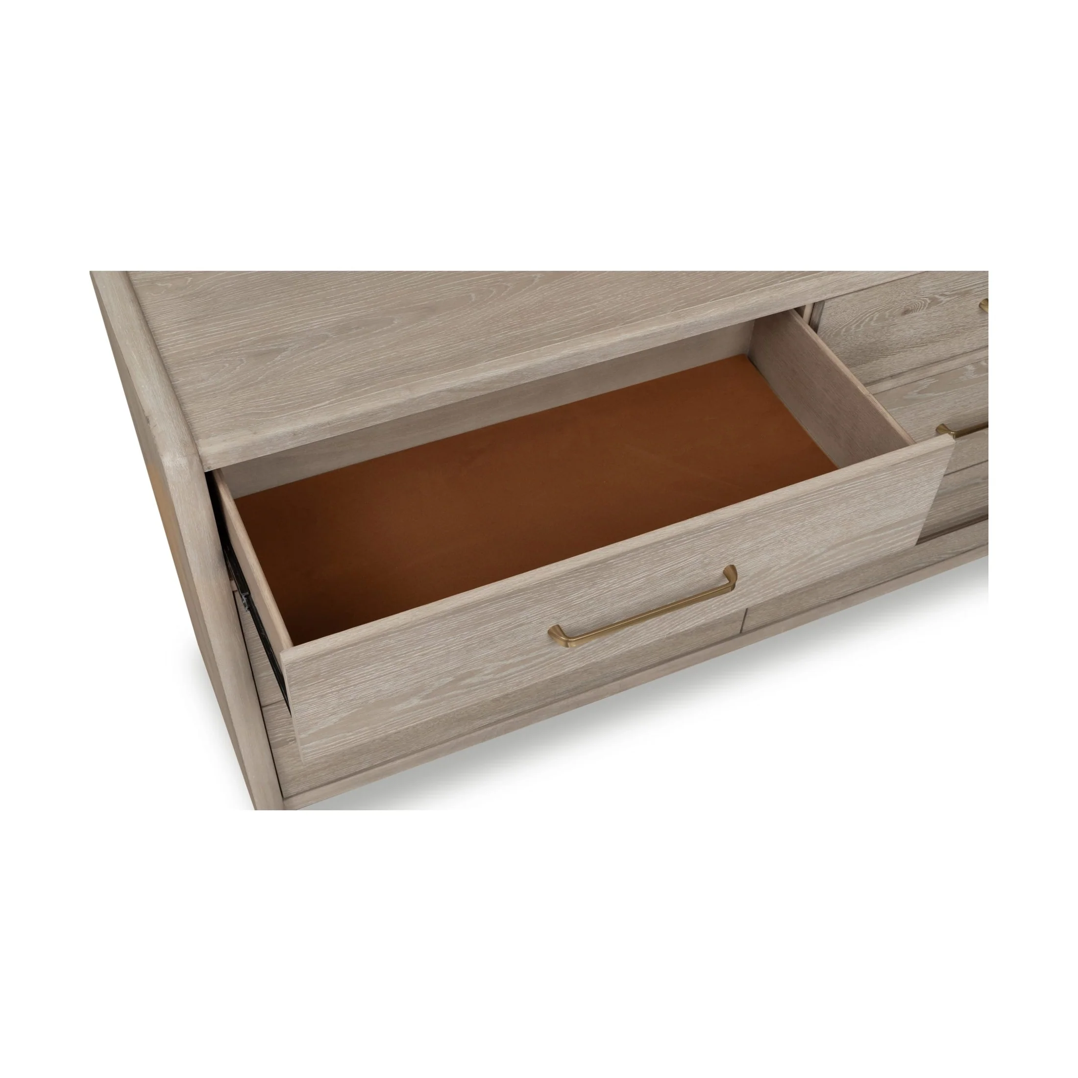 Gardenia Six Drawer Oak Wood Dresser in Chai - Image 5
