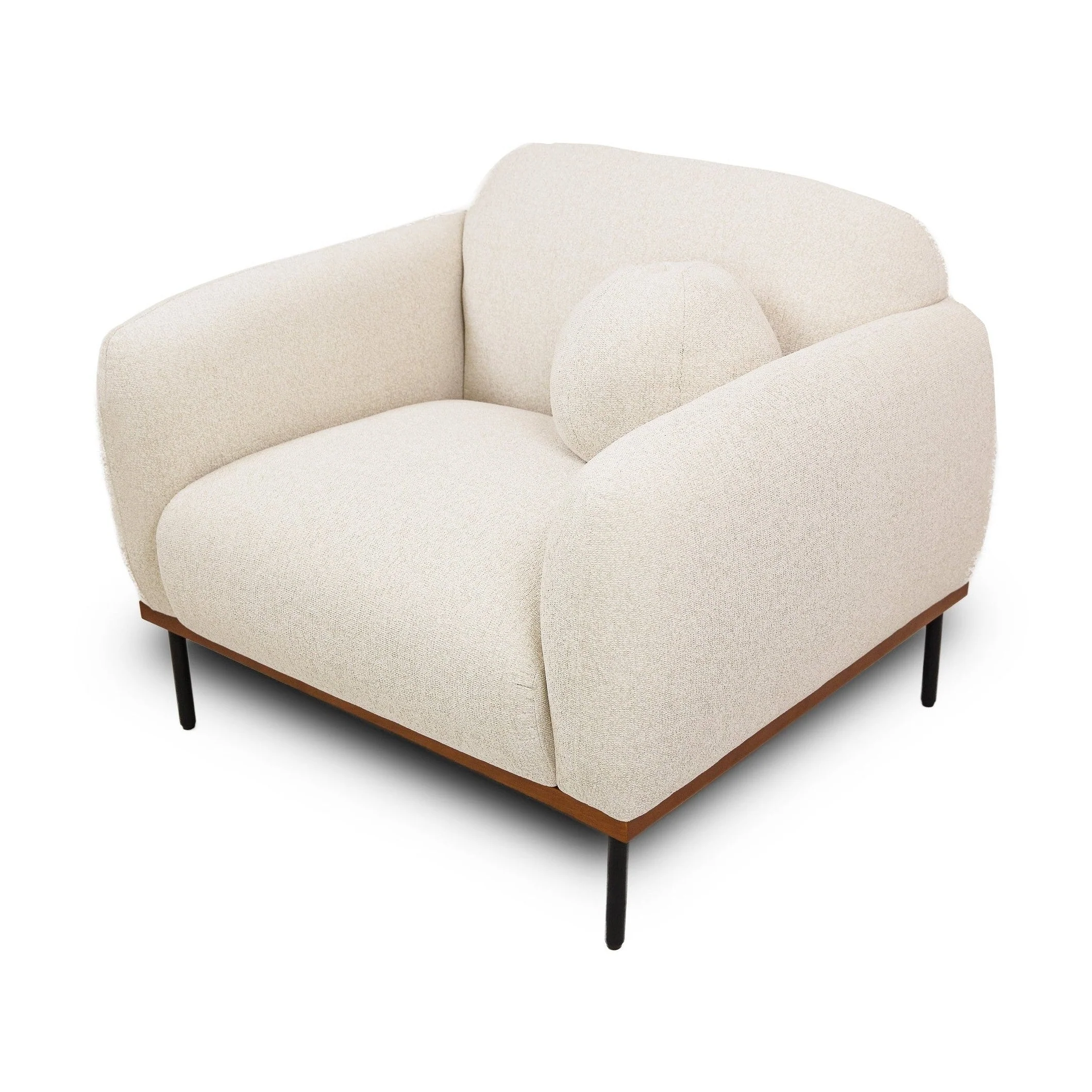Genea Accent Chair with Premium Believe Fabric - Beige - Image 3