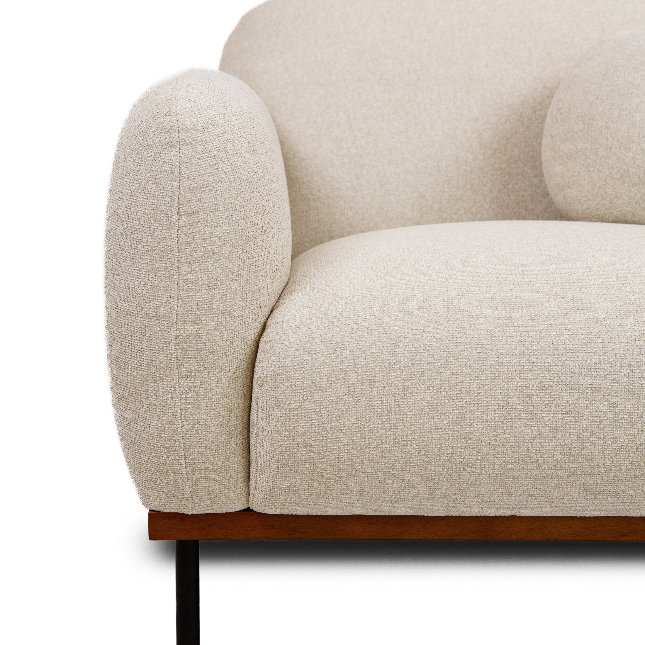 Genea Accent Chair with Premium Believe Fabric - Beige - Image 4