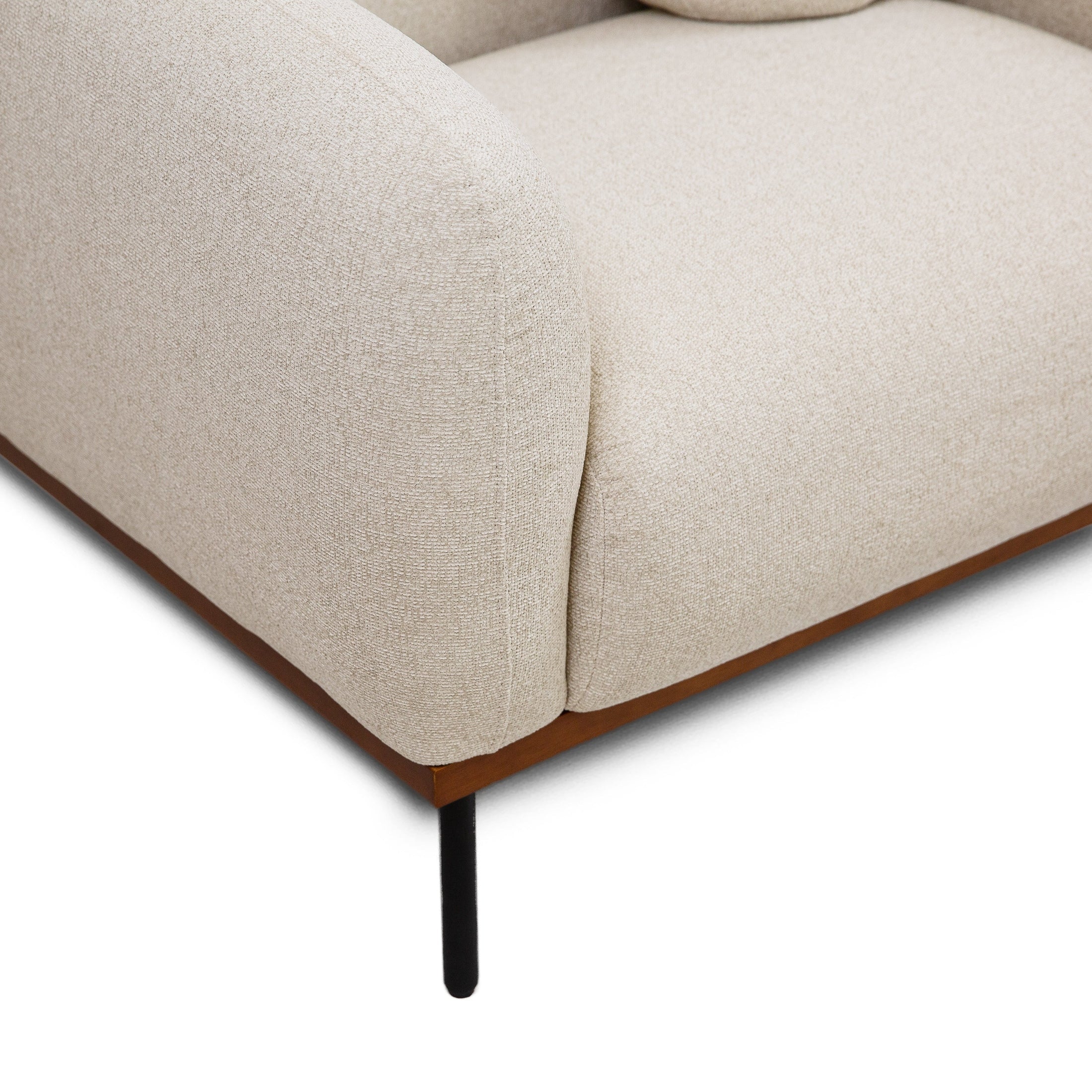 Genea Accent Chair with Premium Believe Fabric - Beige - Image 5