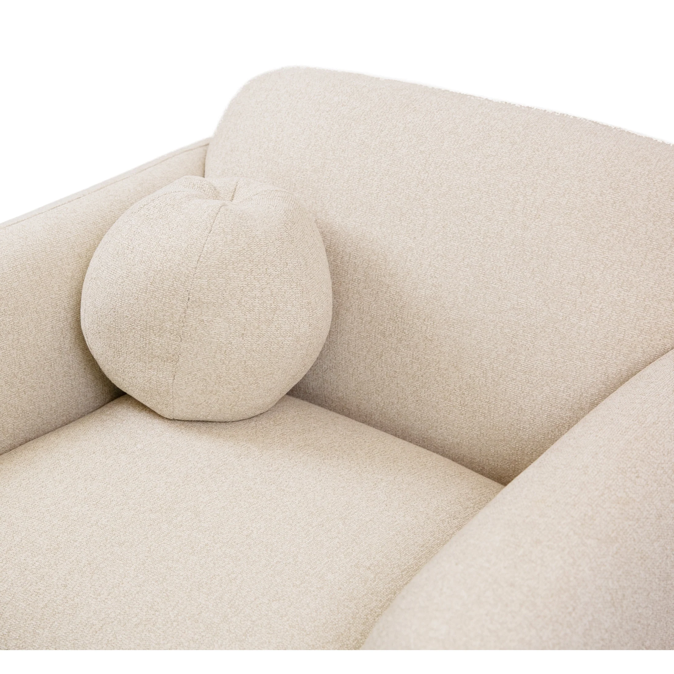 Genea Accent Chair with Premium Believe Fabric - Beige - Image 8