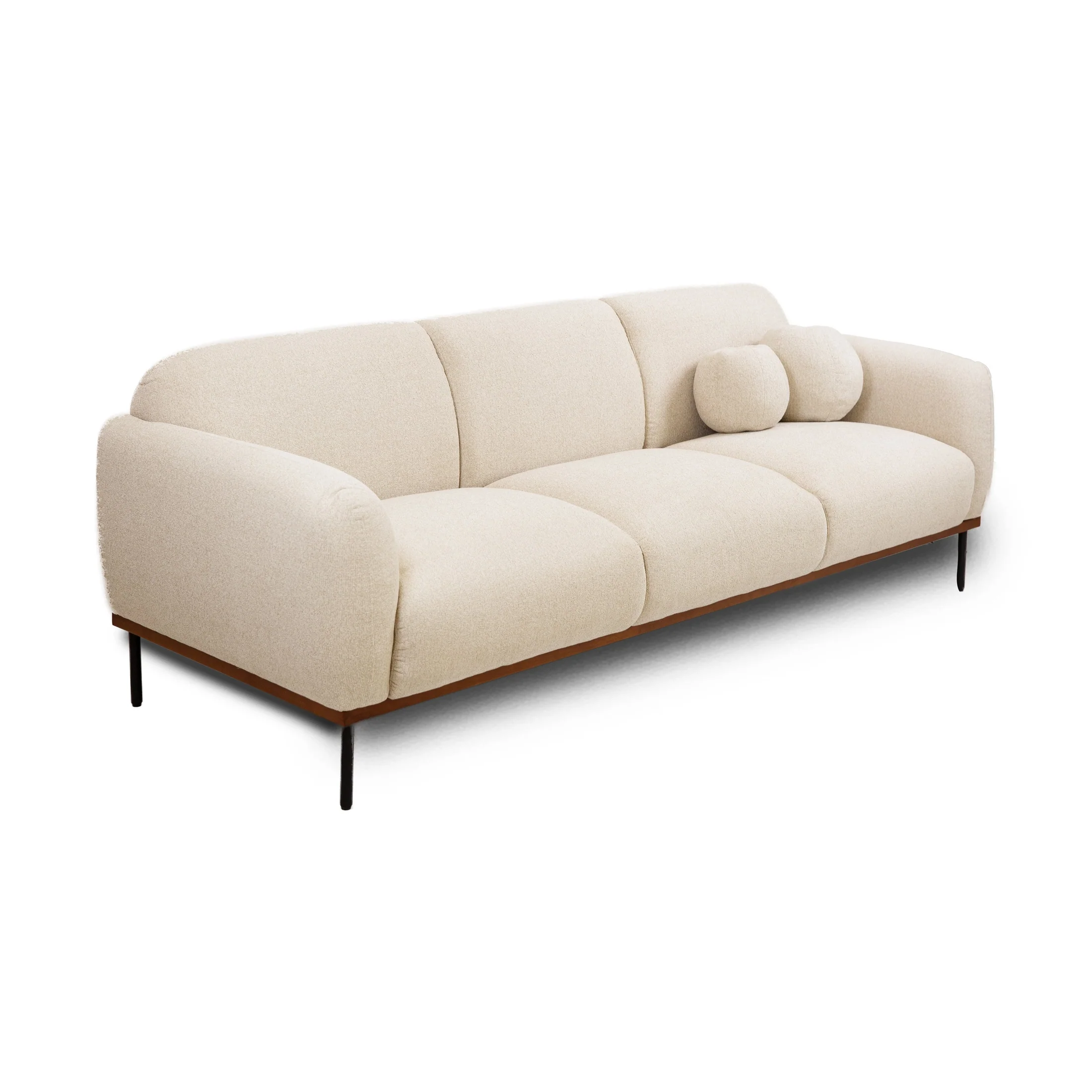 Genea Sofa with Premium Believe Fabric - Beige - Image 3