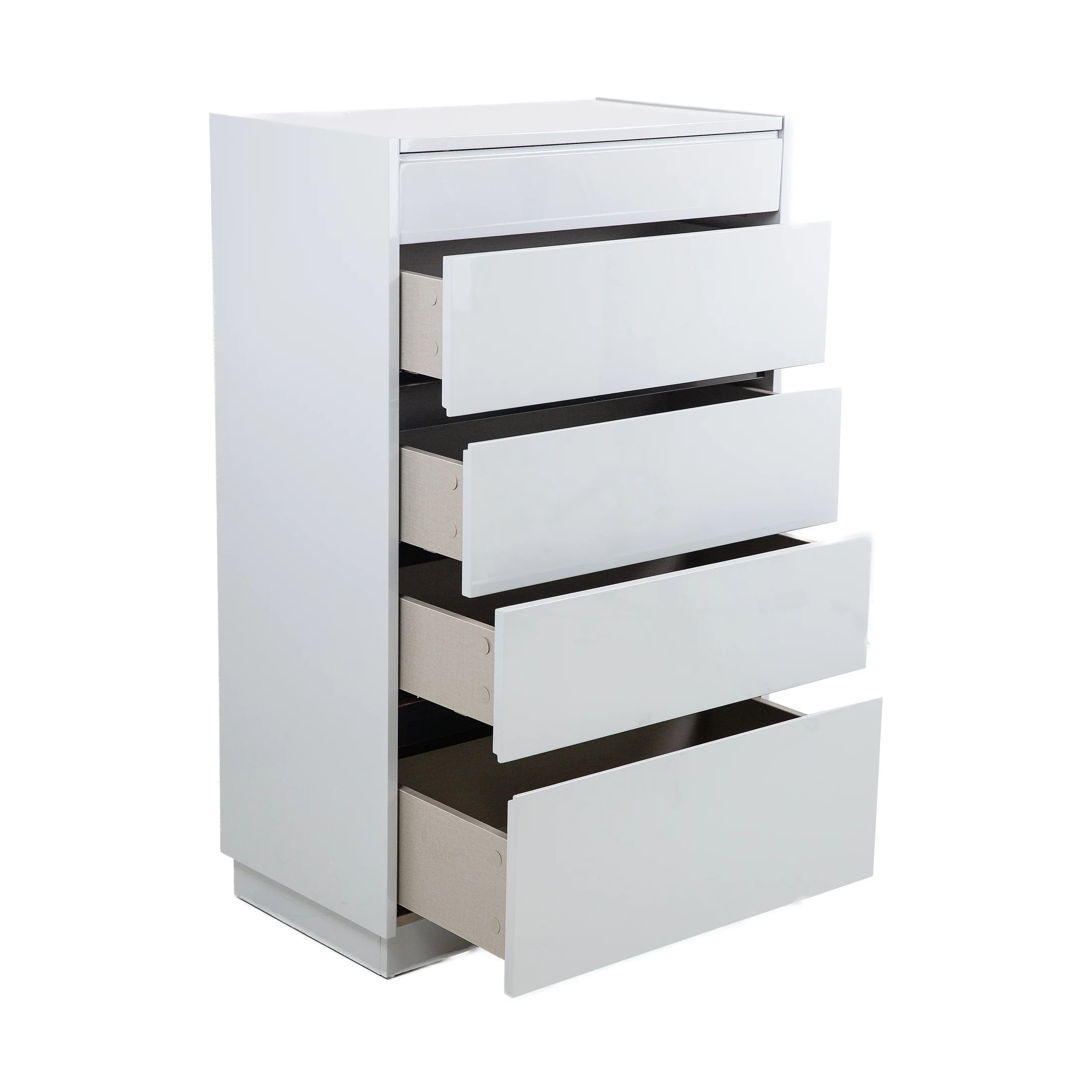 Gilly Grey Glossy Finish Bedroom Chest - Image 4