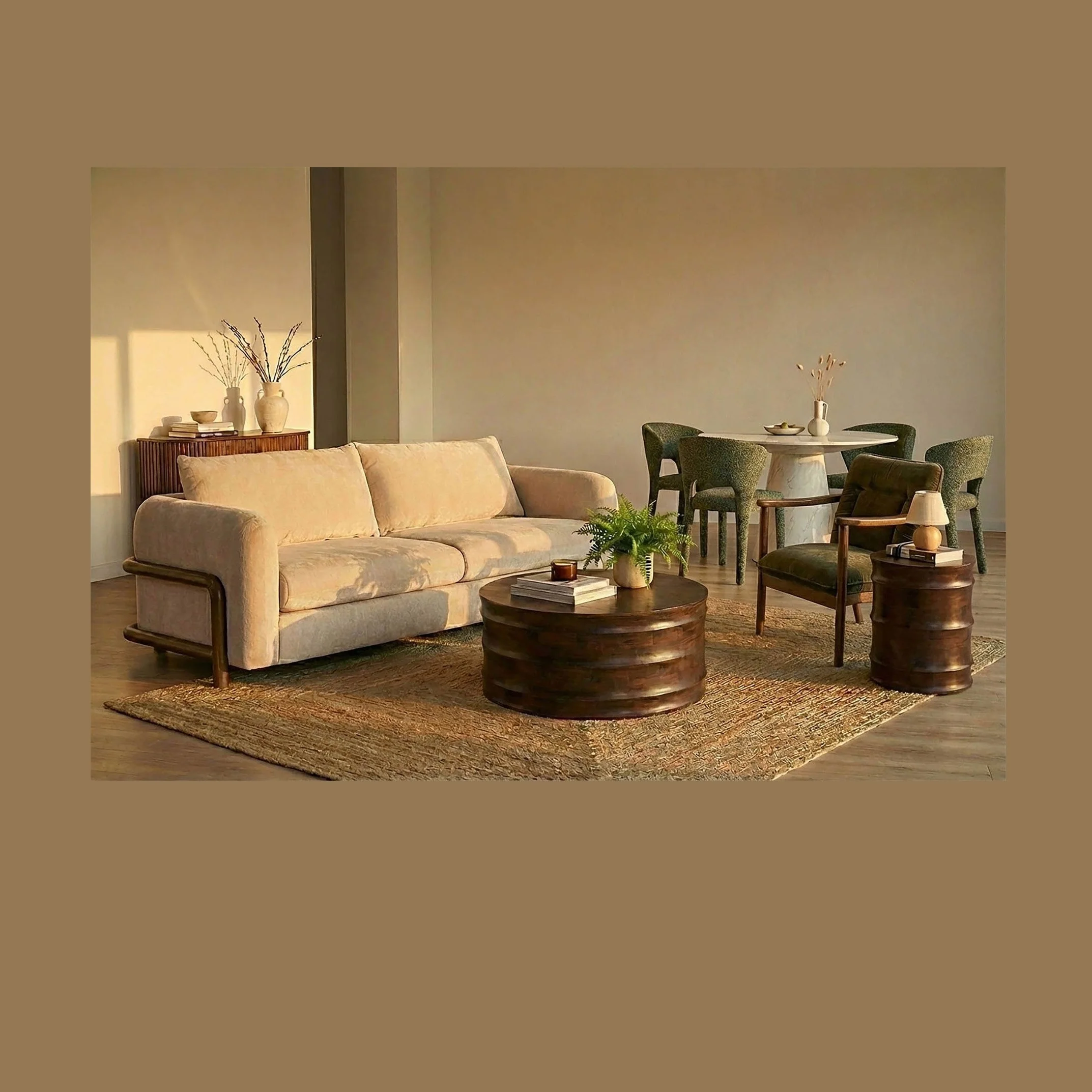 Global Coffee Table – Solid Mango Wood | Walnut Finish - Image 8