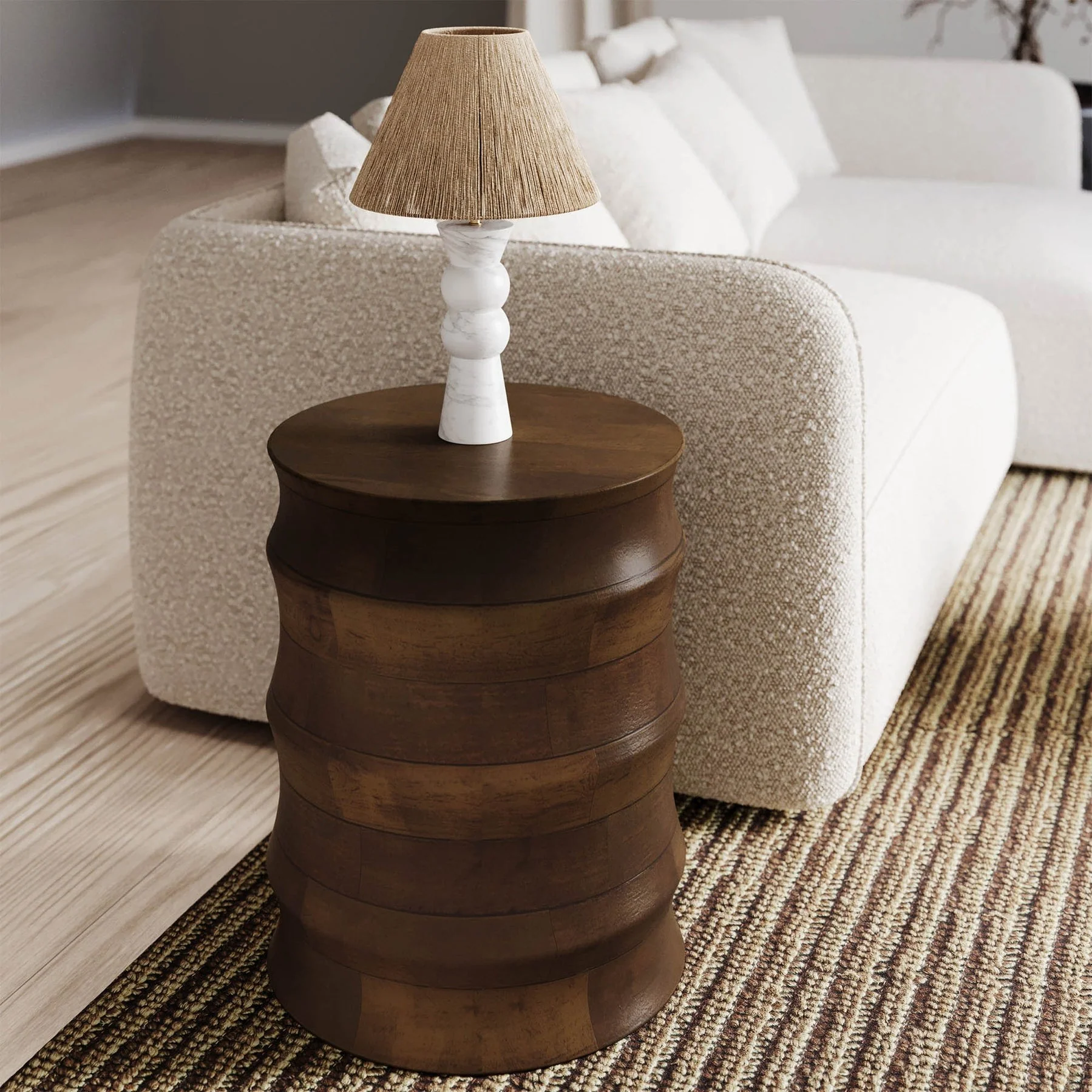 Global Side Table – Solid Mango Wood | Walnut Finish - Image 4