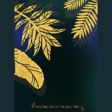 Golden Foliage Set of 3 Alloy Matt - Golden Frame Wall Art - Image 6