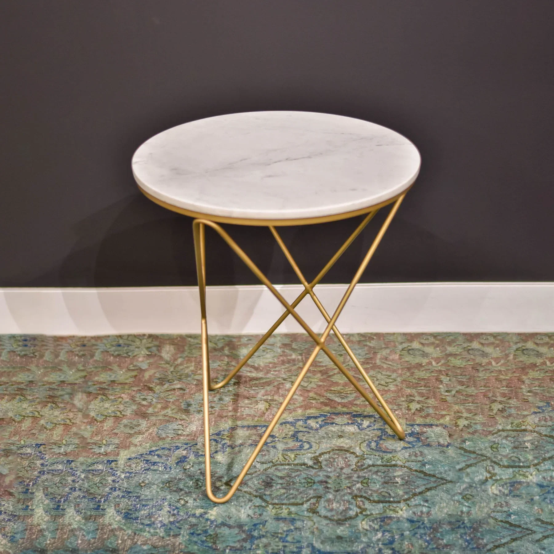 Grainhouse Wind & Fire Marble Side Table - White - Image 2