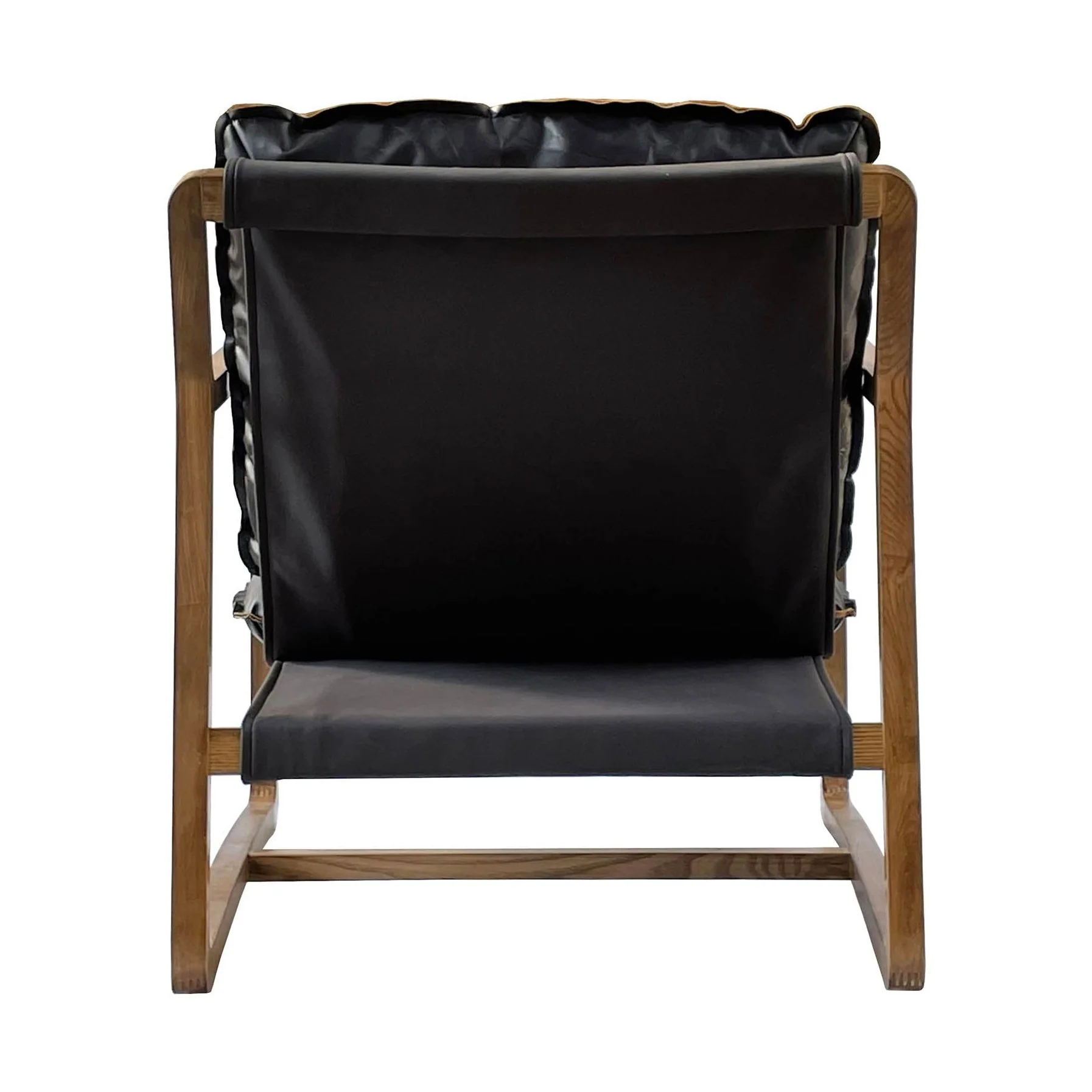 Graven Club Chair Black Leather Cushions with Black Leather Frame - Image 6