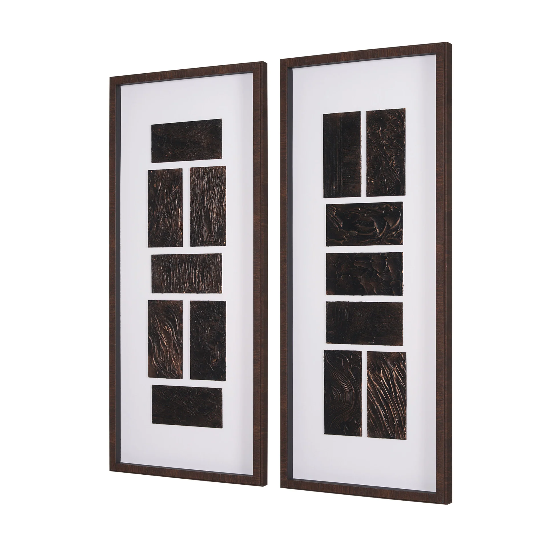 Grouped Bricks (Set of 2) by Studio M a handmade Original Framed Artwork under Glass - Image 2