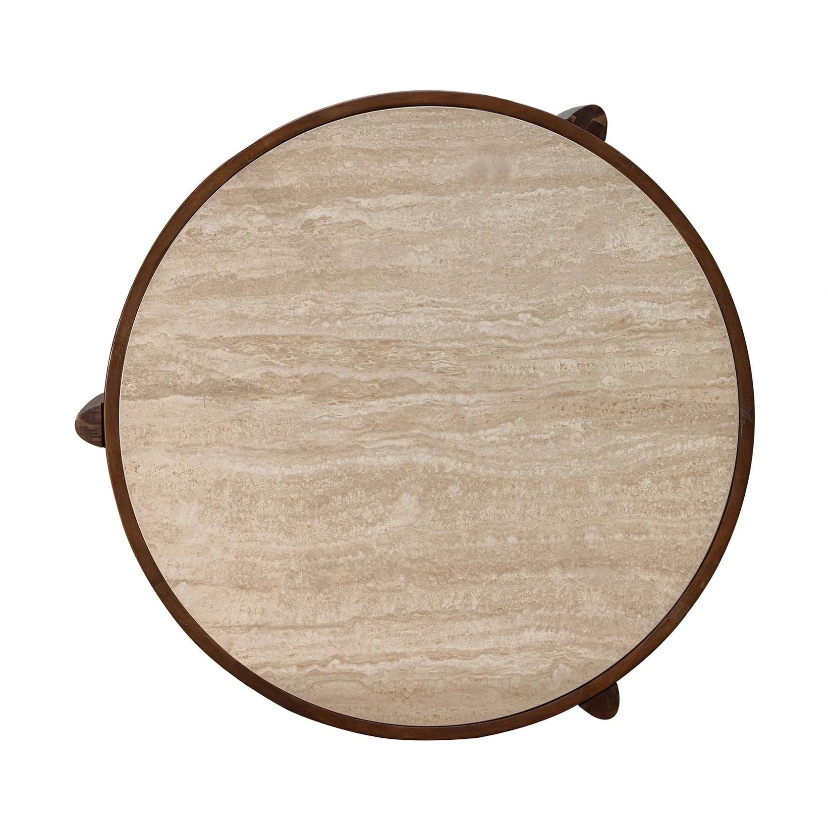Helsa Round Coffee Table - Travertine - Image 6