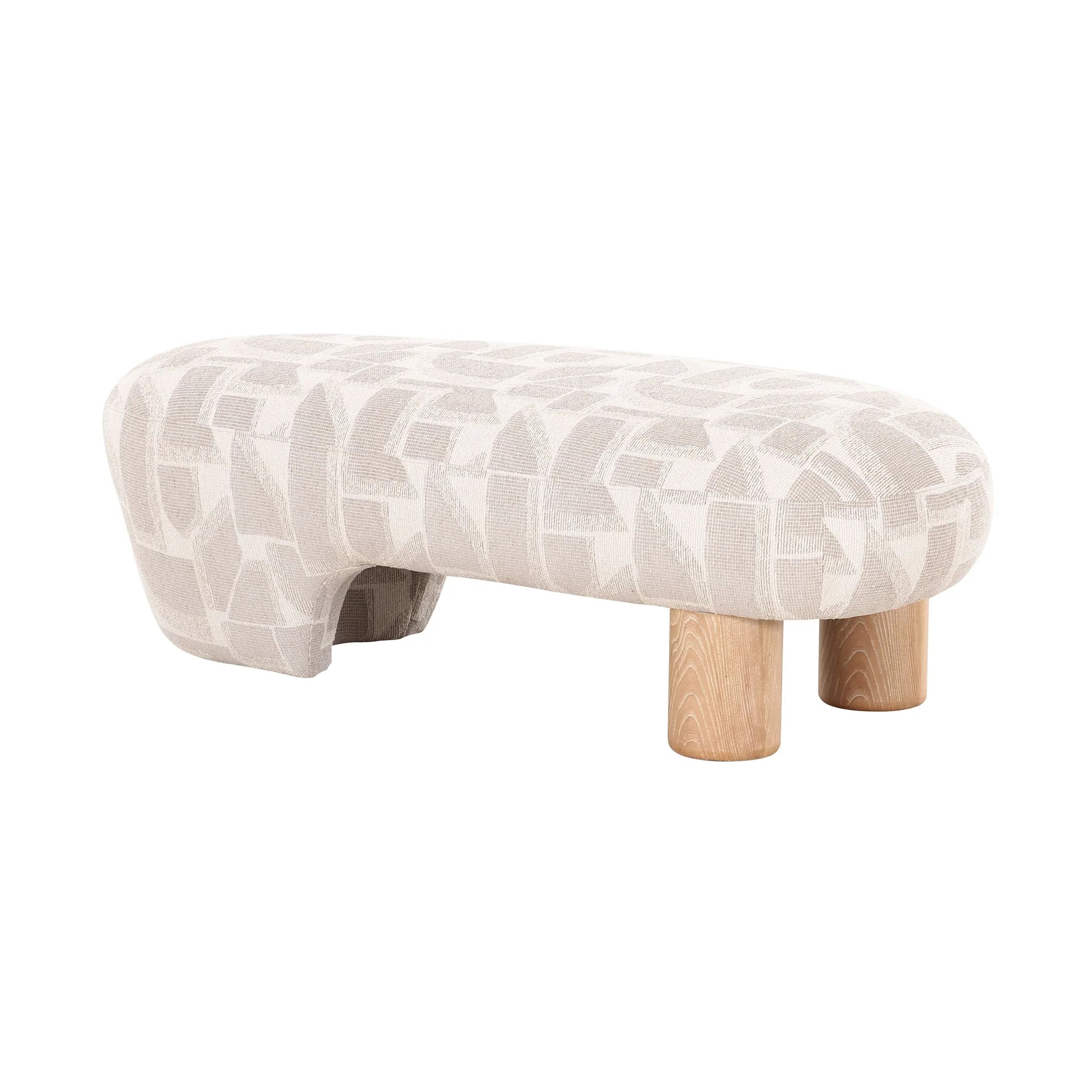 Helvik Upholstered Bench with Elm Veneer Base - Image 2