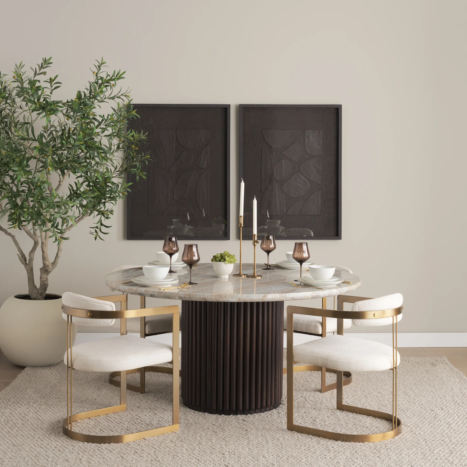 Hollyfield Cream Fabric Dining Chair - Image 2