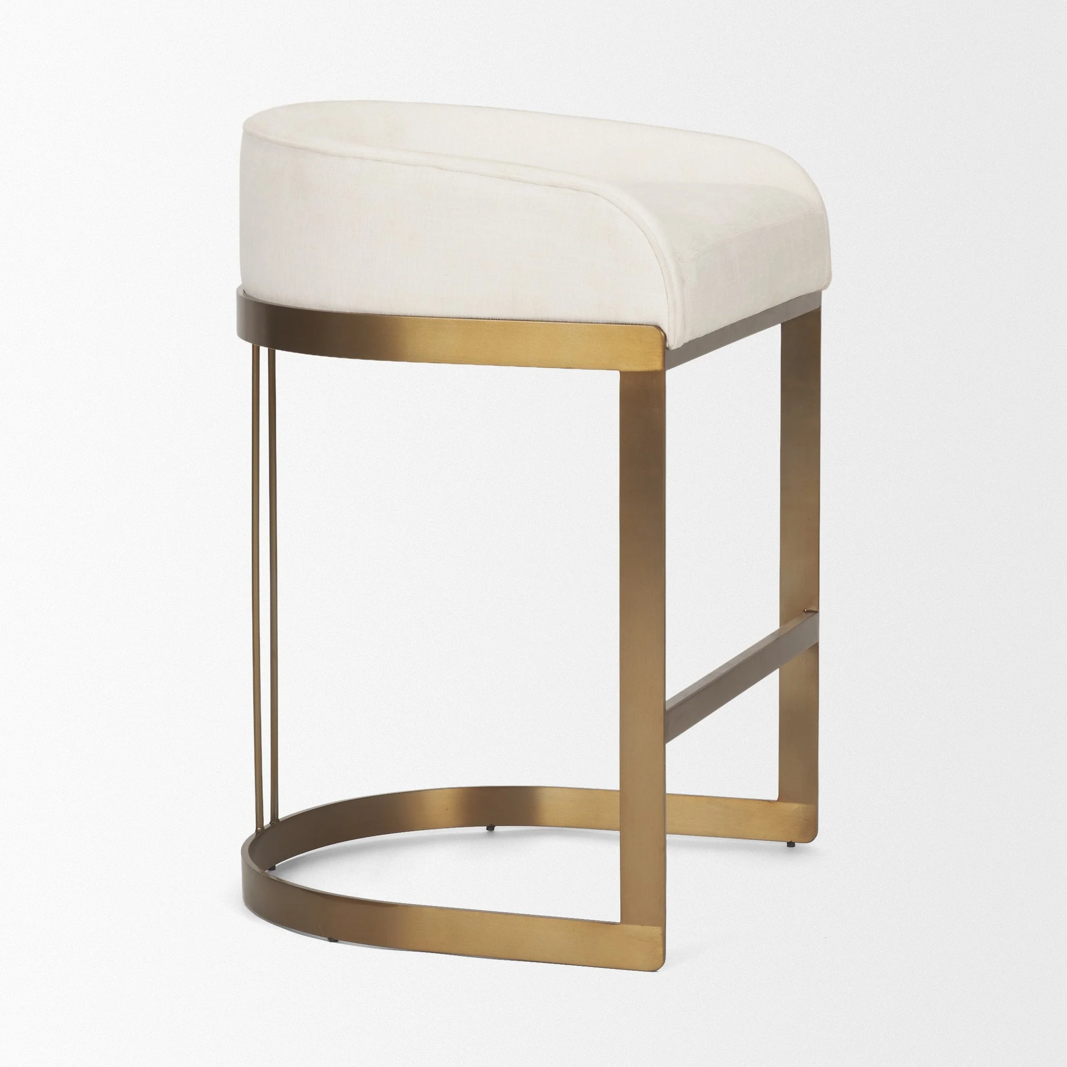 Hollyfield II Cream Fabric Stool - Image 5