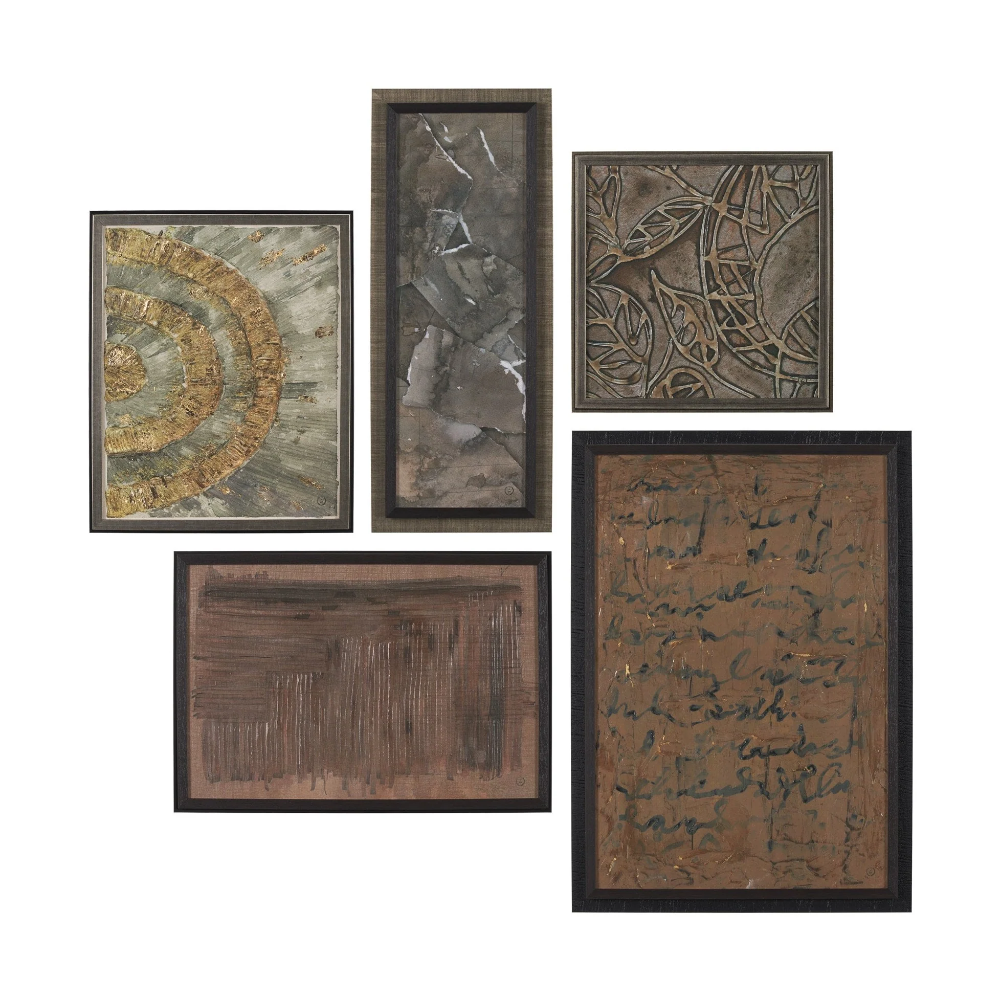 Ing (Set of 5) by Mercana Studio a Hand Embellished Framed Art Print