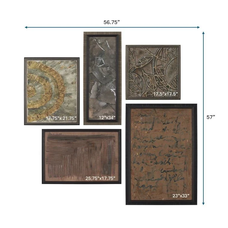 Ing (Set of 5) by Mercana Studio a Hand Embellished Framed Art Print - Image 12