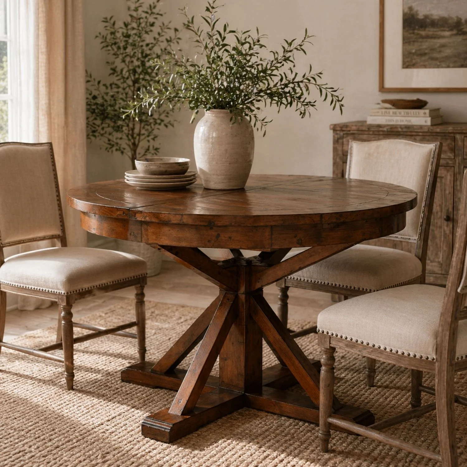 Irish Coast Round 47/63" Extension Dining Table - African Dusk - Image 2
