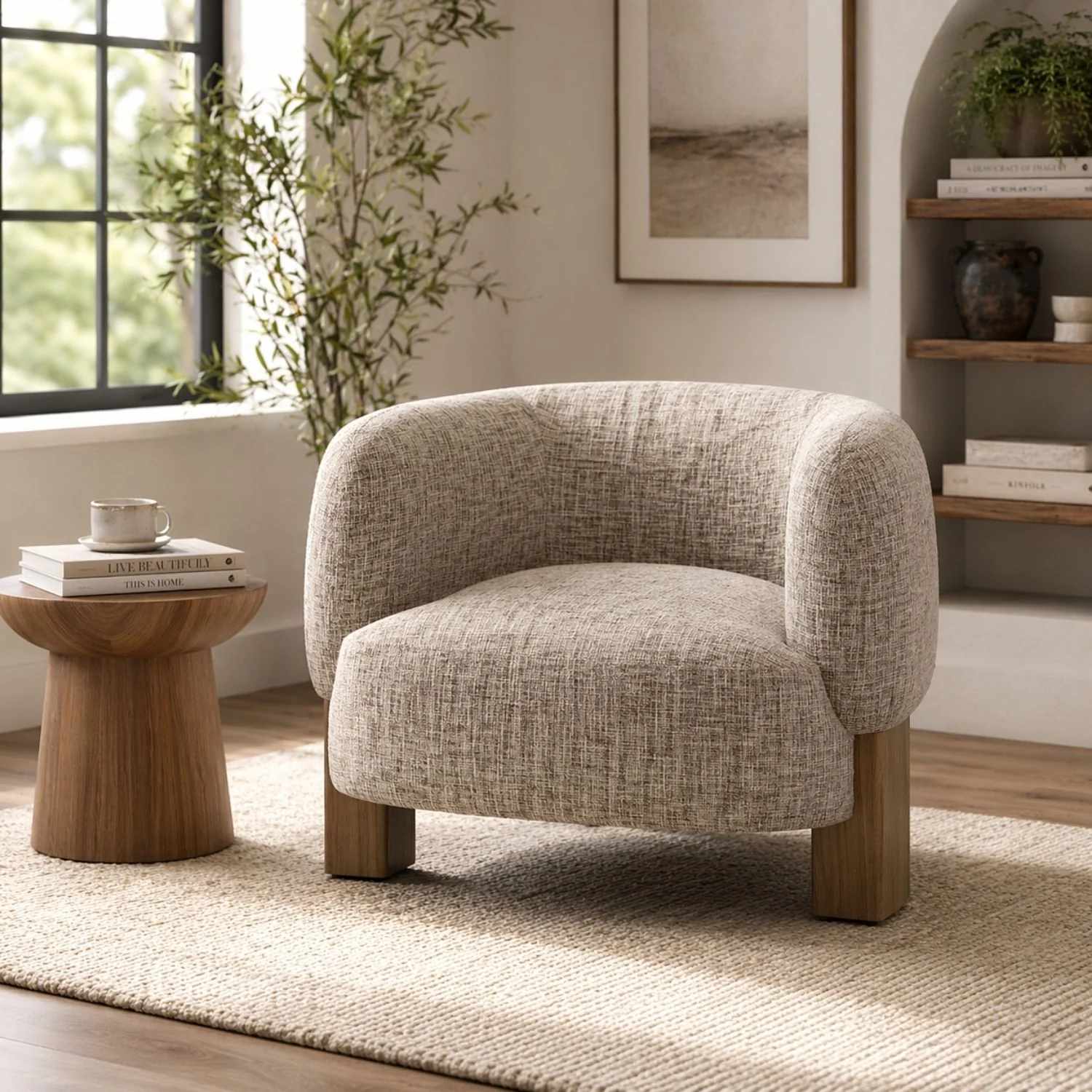 Ivo Fabric Arm Accent Chair - Image 2