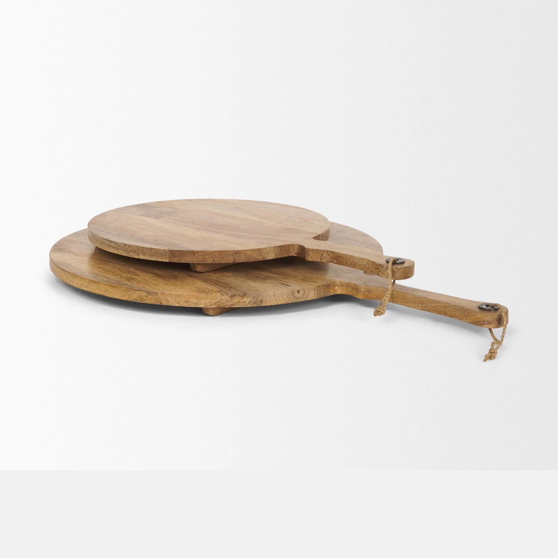 Karana Natural Solid Wood Round Serving Boards - Image 3