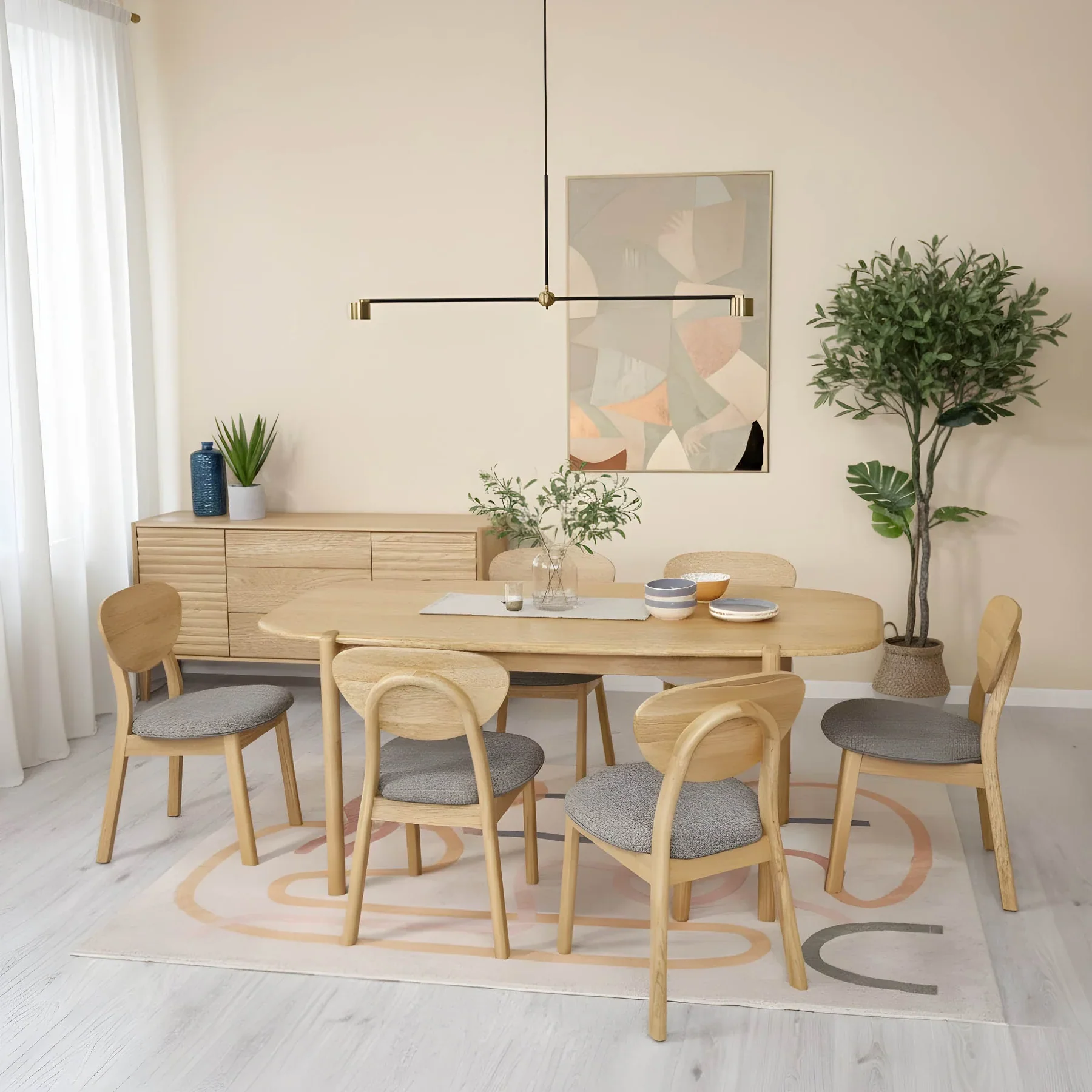 Kevara Dining Table - Light Oak - Image 2