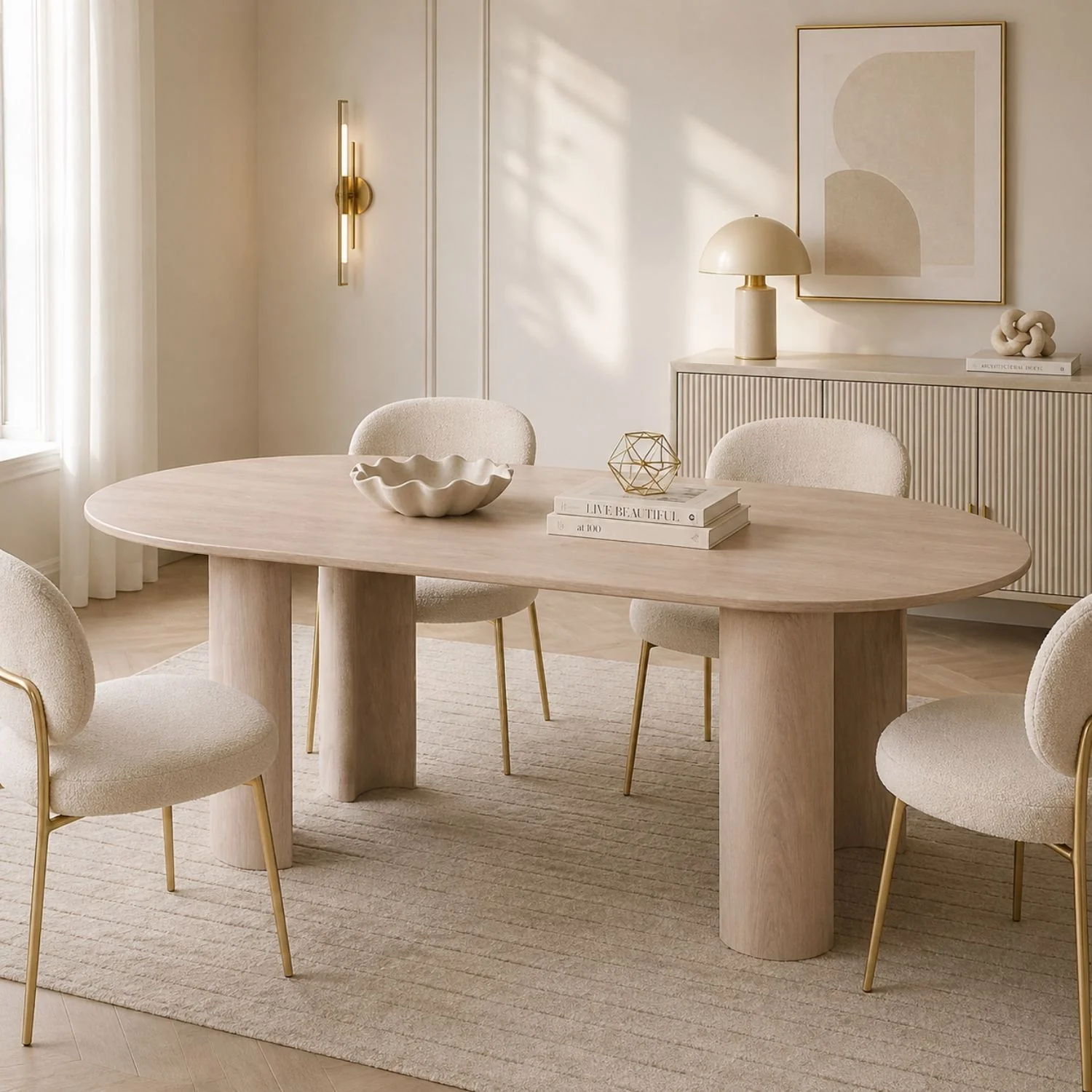 Klimt Solid Mango Wood Dining Table - Image 2