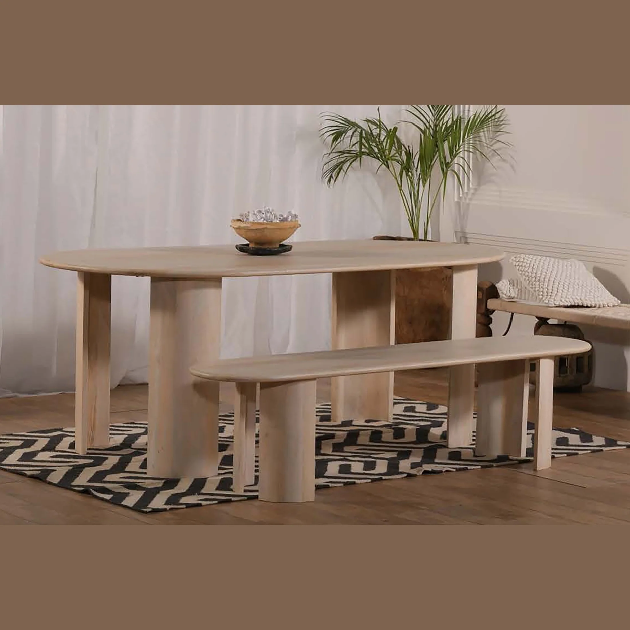 Klimt Solid Mango Wood Dining Table - Image 4