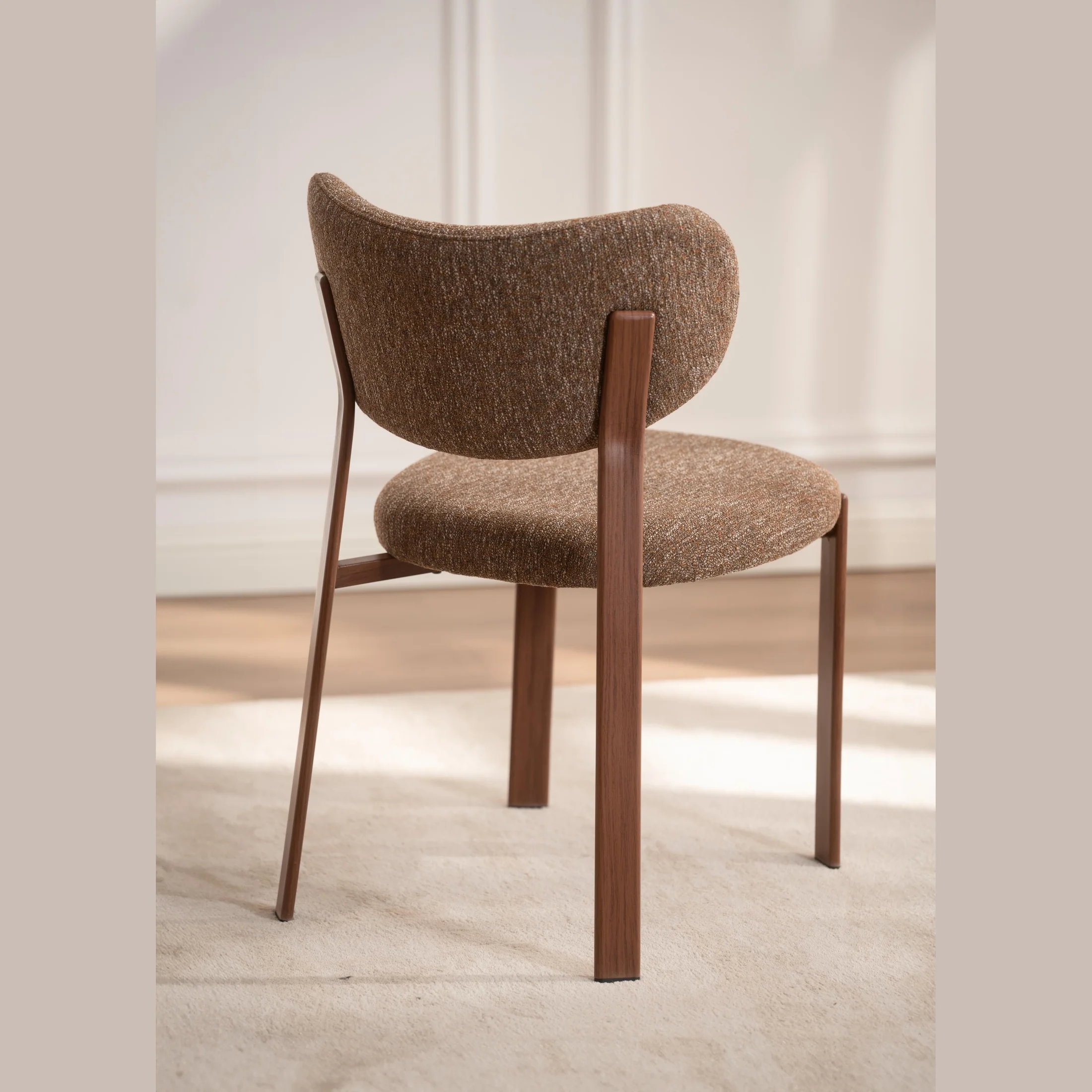 Kofi Upholstered Dining Chair with Walnut Finish Legs - Image 6