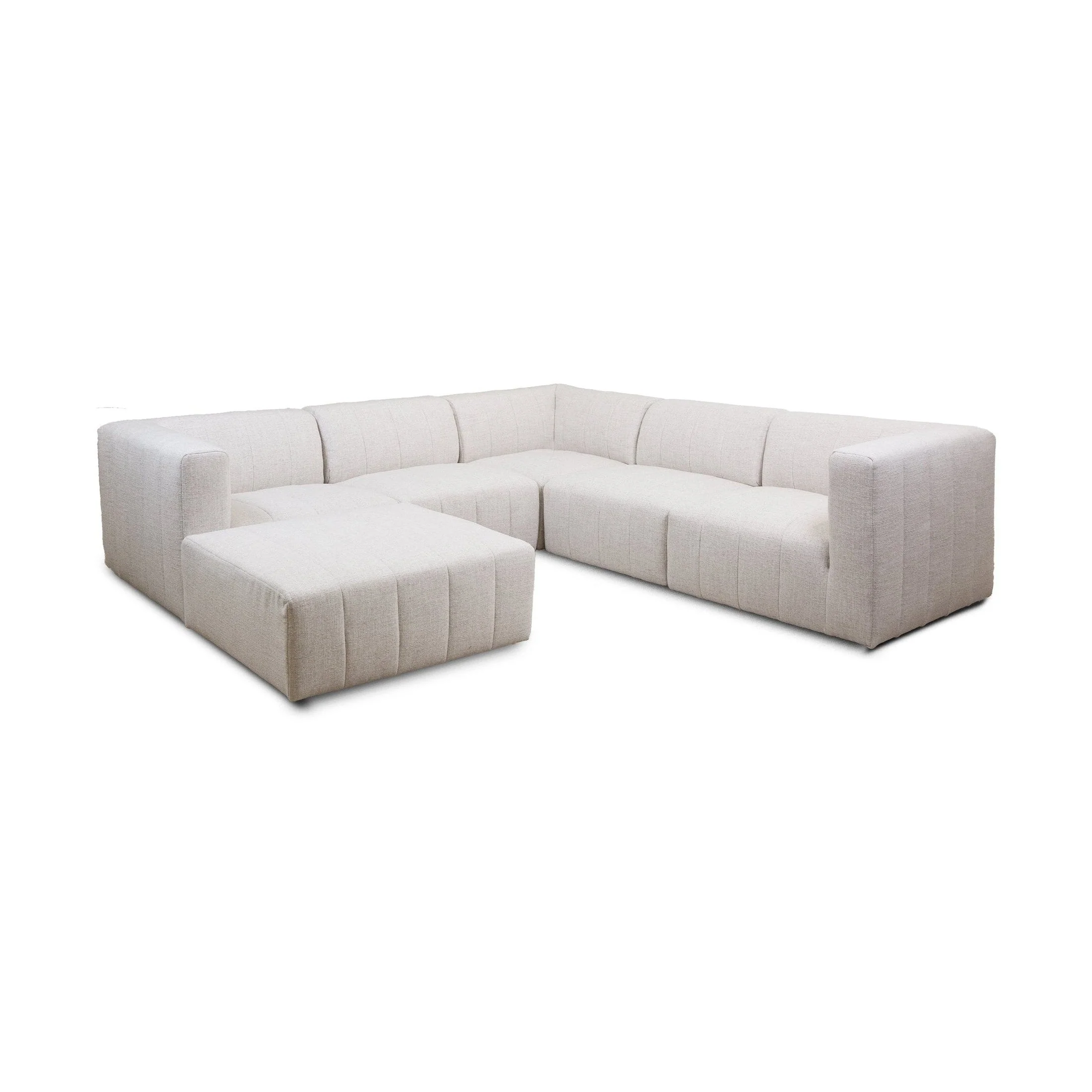 Lauriston Premium Fabric 6 PCs Modular Sectional - Monique Beige - Image 3