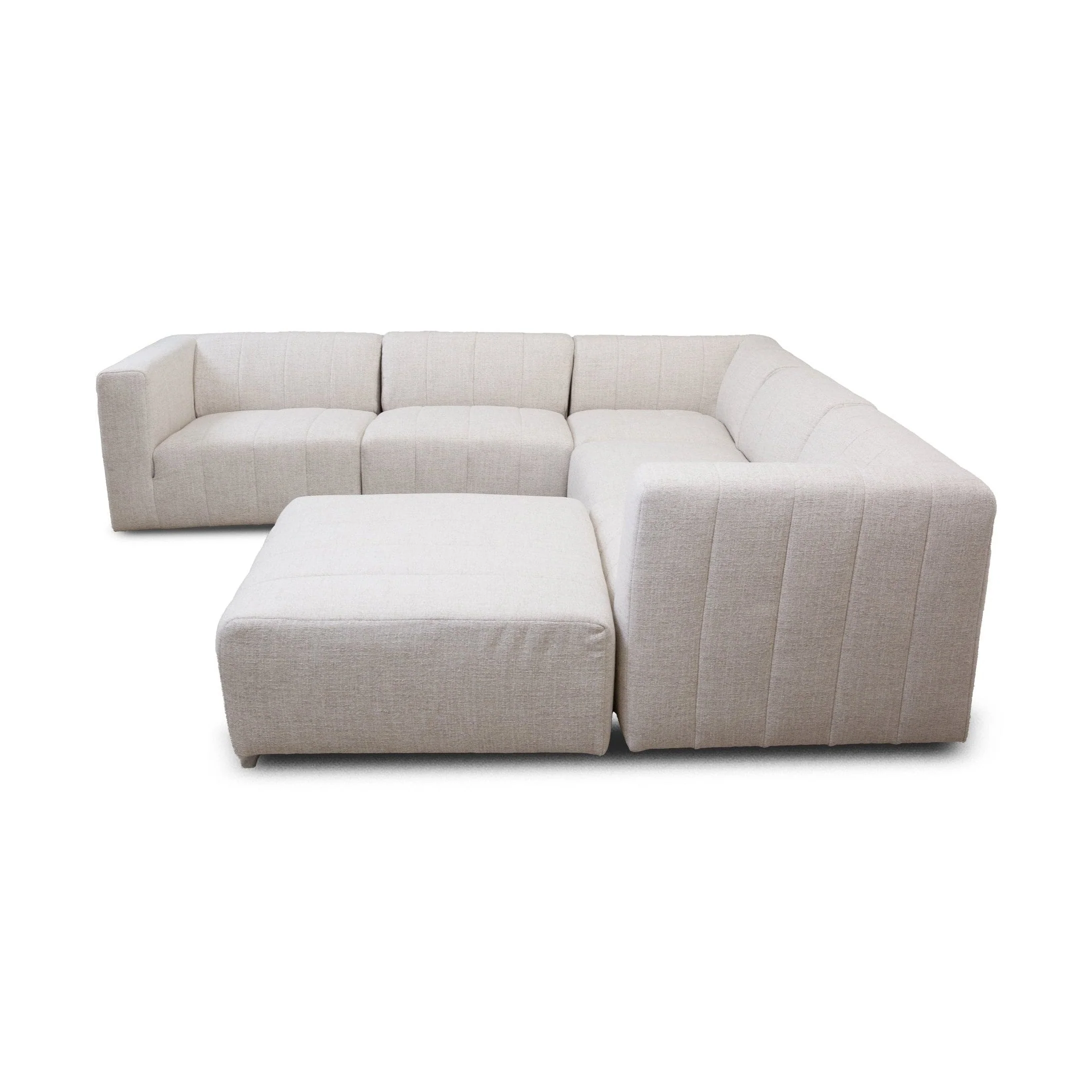 Lauriston Premium Fabric 6 PCs Modular Sectional - Monique Beige - Image 4