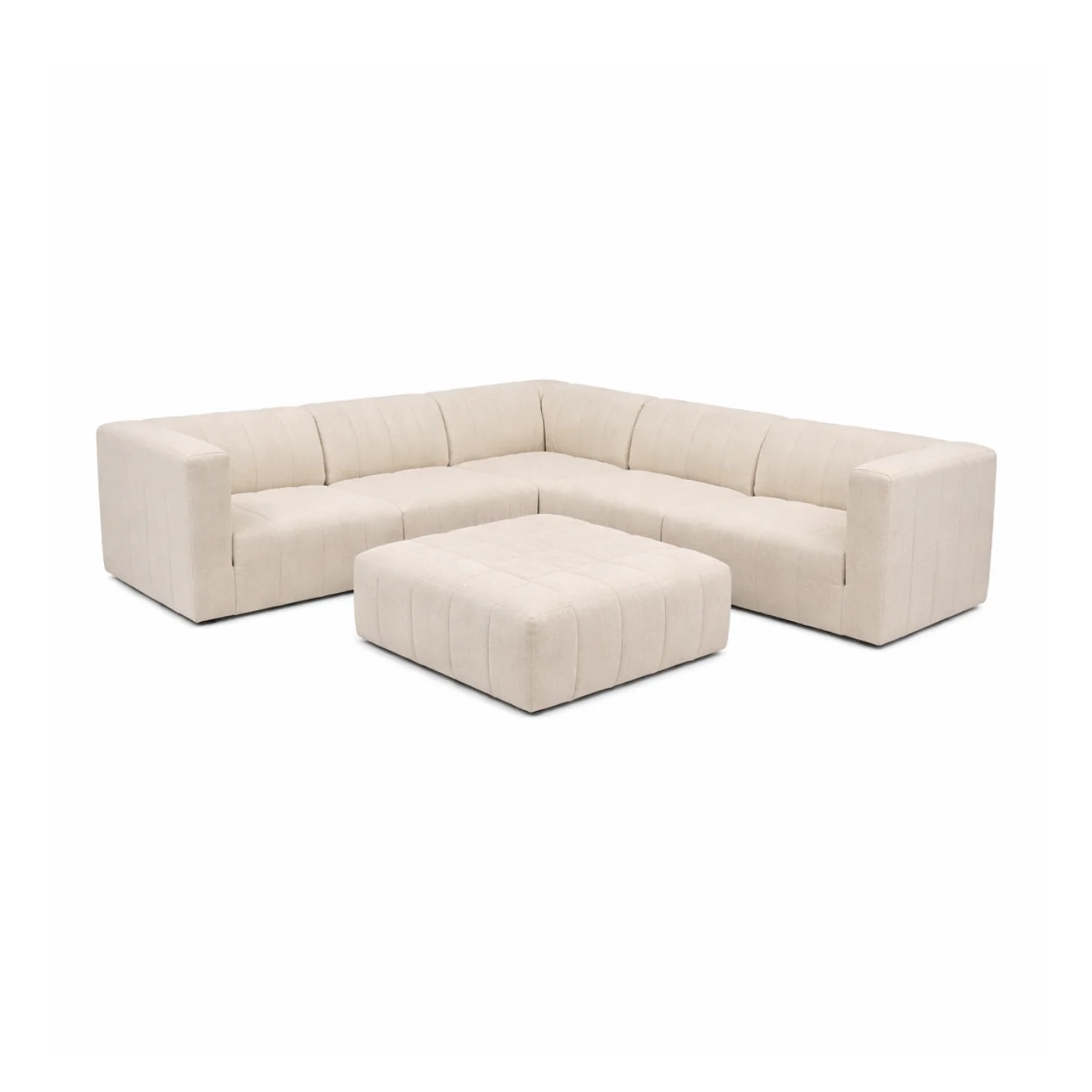 Lauriston Premium Fabric 6 PCs Modular Sectional - Monique Beige - Image 8