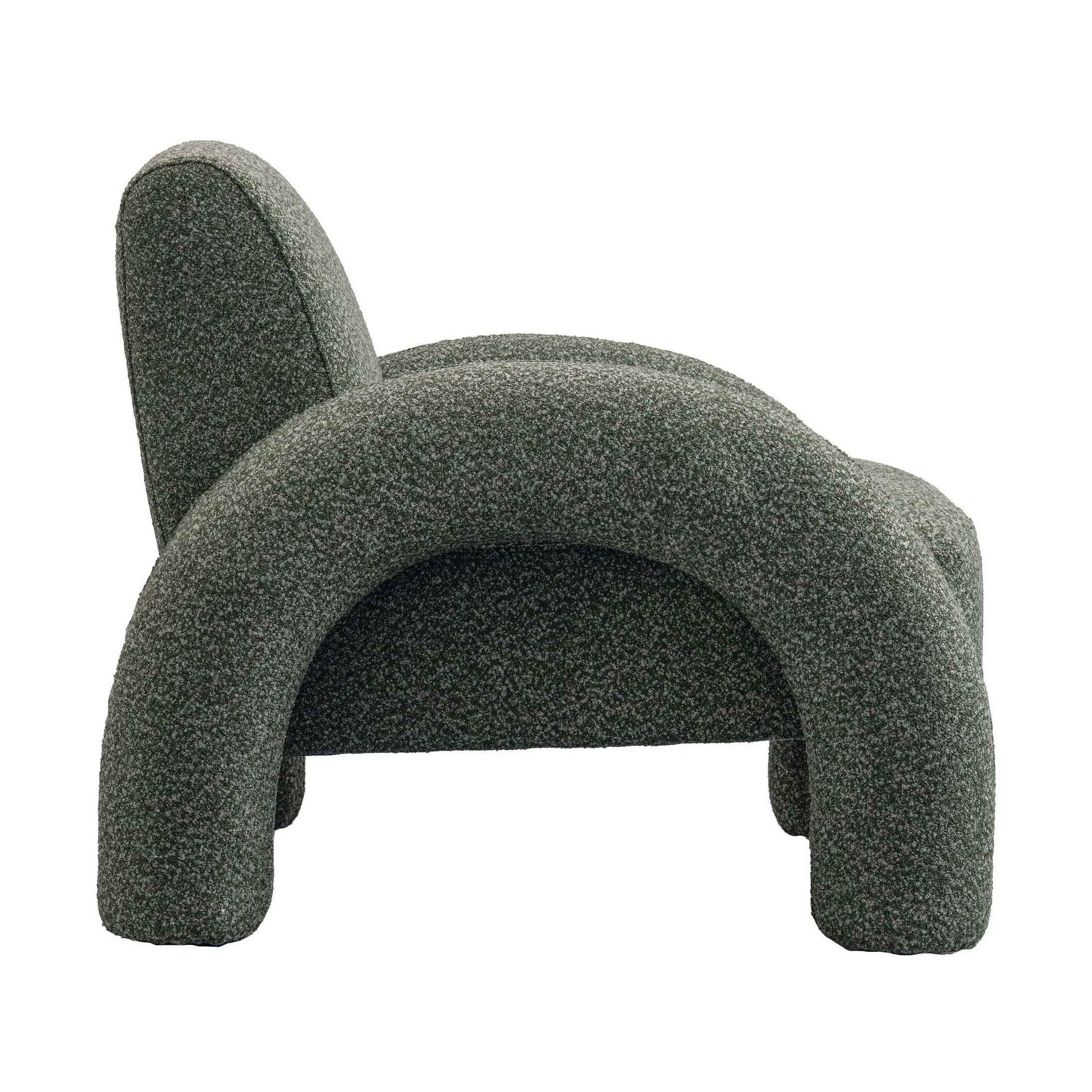 Leni Premium Boucle Accent Chair – Green - Image 4
