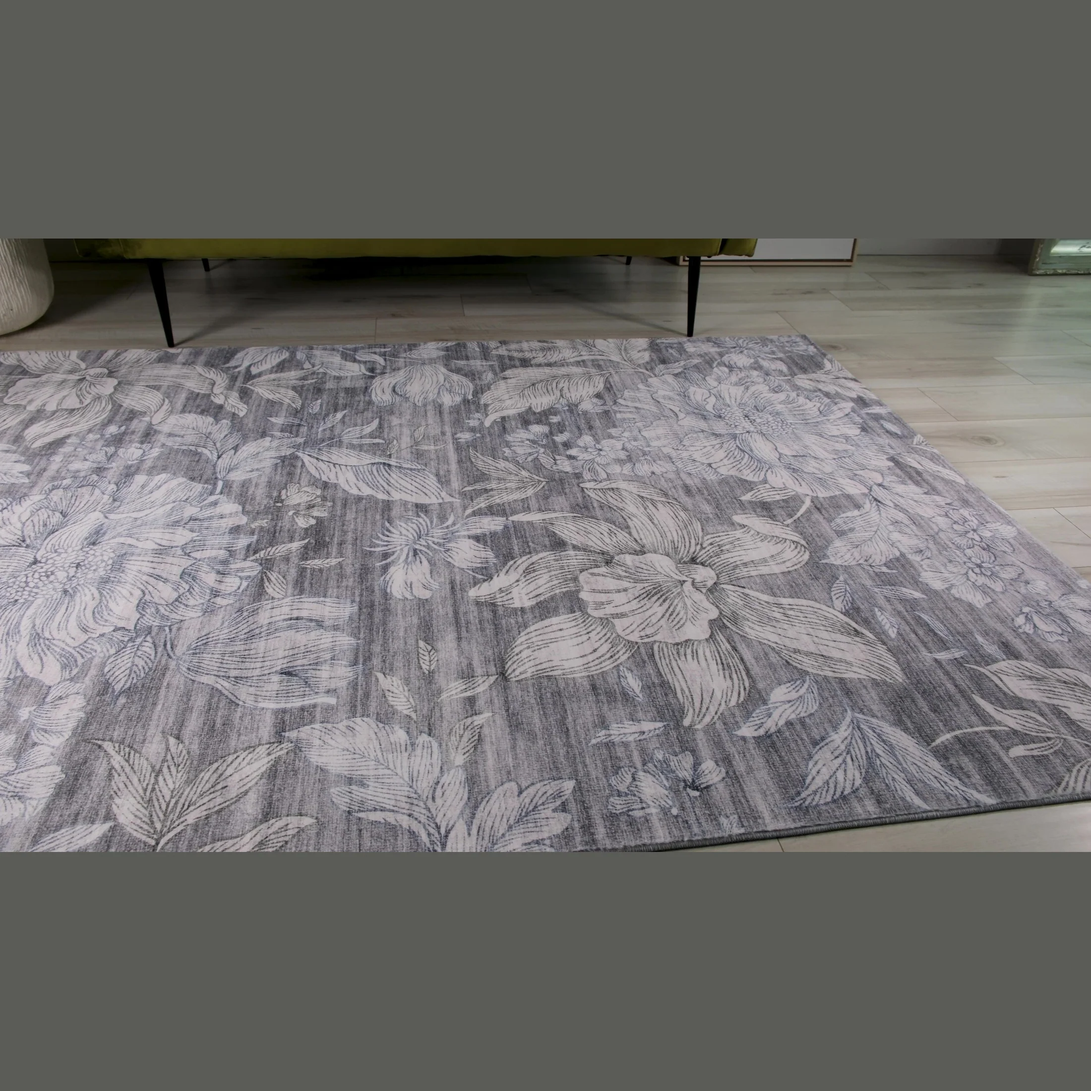 Lily Grey Faded Medallion Area Rug - Image 8