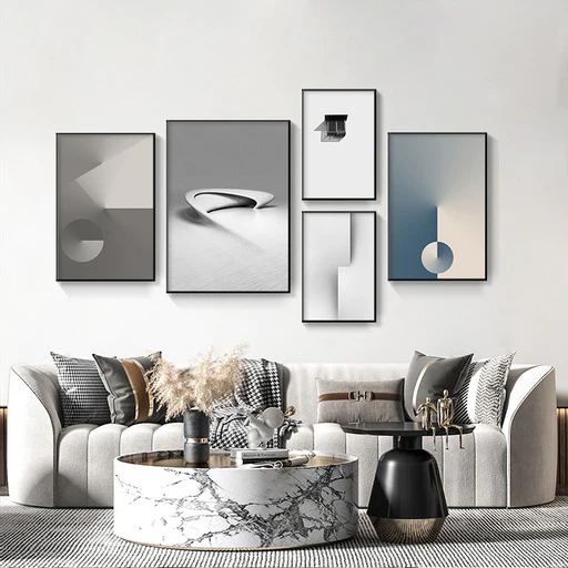 London Set of 5 Alloy Matt - Black Frame Wall Art - Image 2