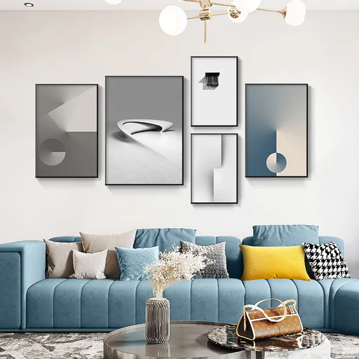 London Set of 5 Alloy Matt - Black Frame Wall Art - Image 4