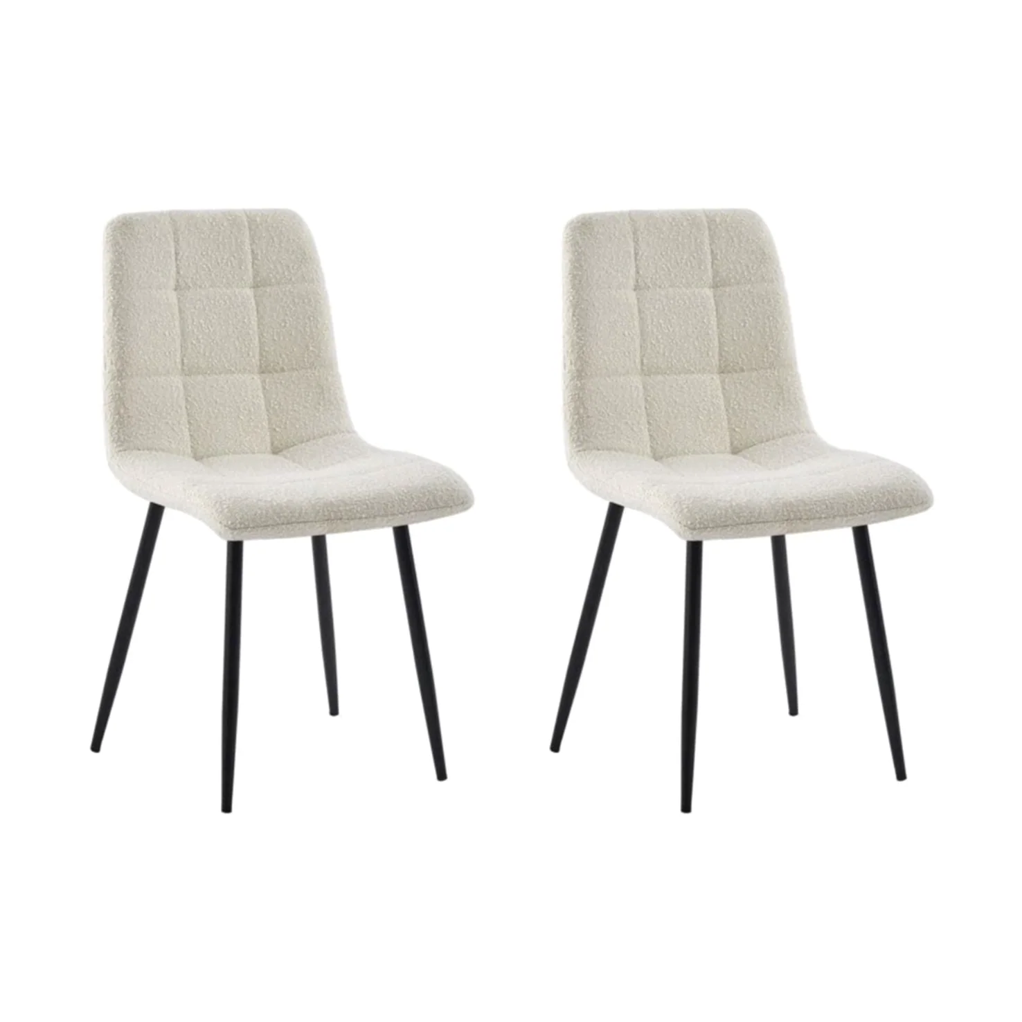 Lucas Fabric Dining Chair - Pearl Boucle - Image 13