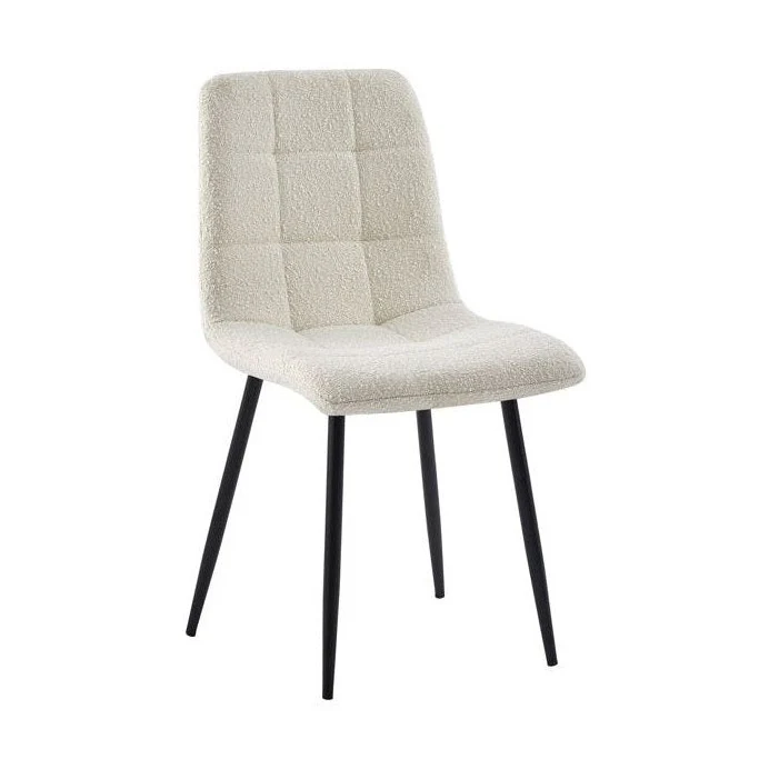 Lucas Fabric Dining Chair - Pearl Boucle - Image 2