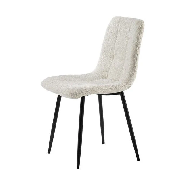 Lucas Fabric Dining Chair - Pearl Boucle - Image 5