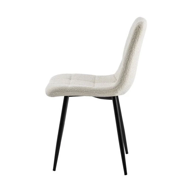 Lucas Fabric Dining Chair - Pearl Boucle - Image 6