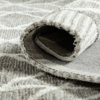 Madon Machine Woven Rug - Grey / Ivory - Image 4