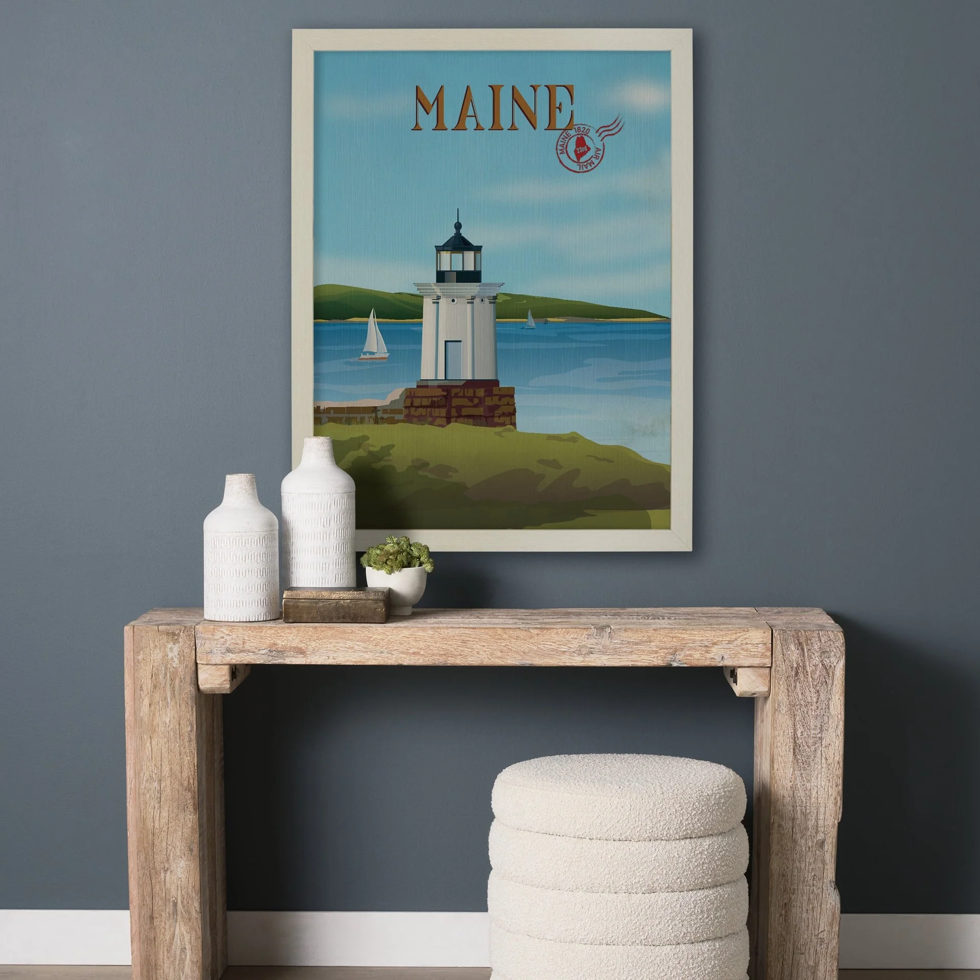 Maine GO (L) Textured Framed Artwork Matted - Image 2